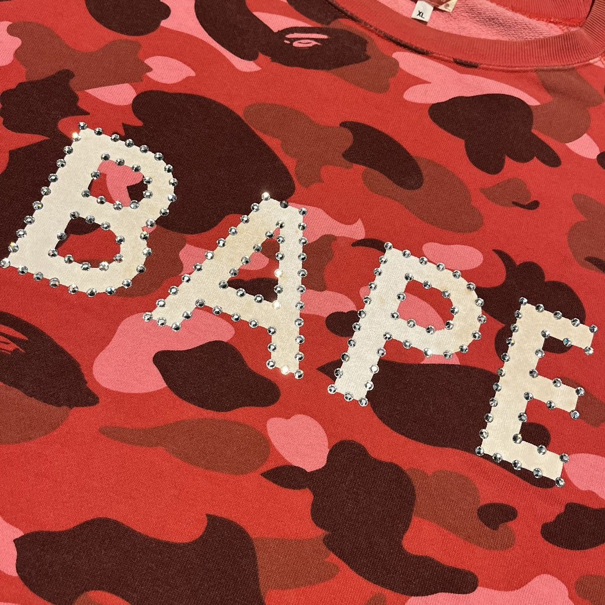 Bape × Swarovski A Bathing Ape Bape Swarovski NERD Camo Short Sleeve Crewneck Size US XL / EU 56 / 4 - 4 Thumbnail