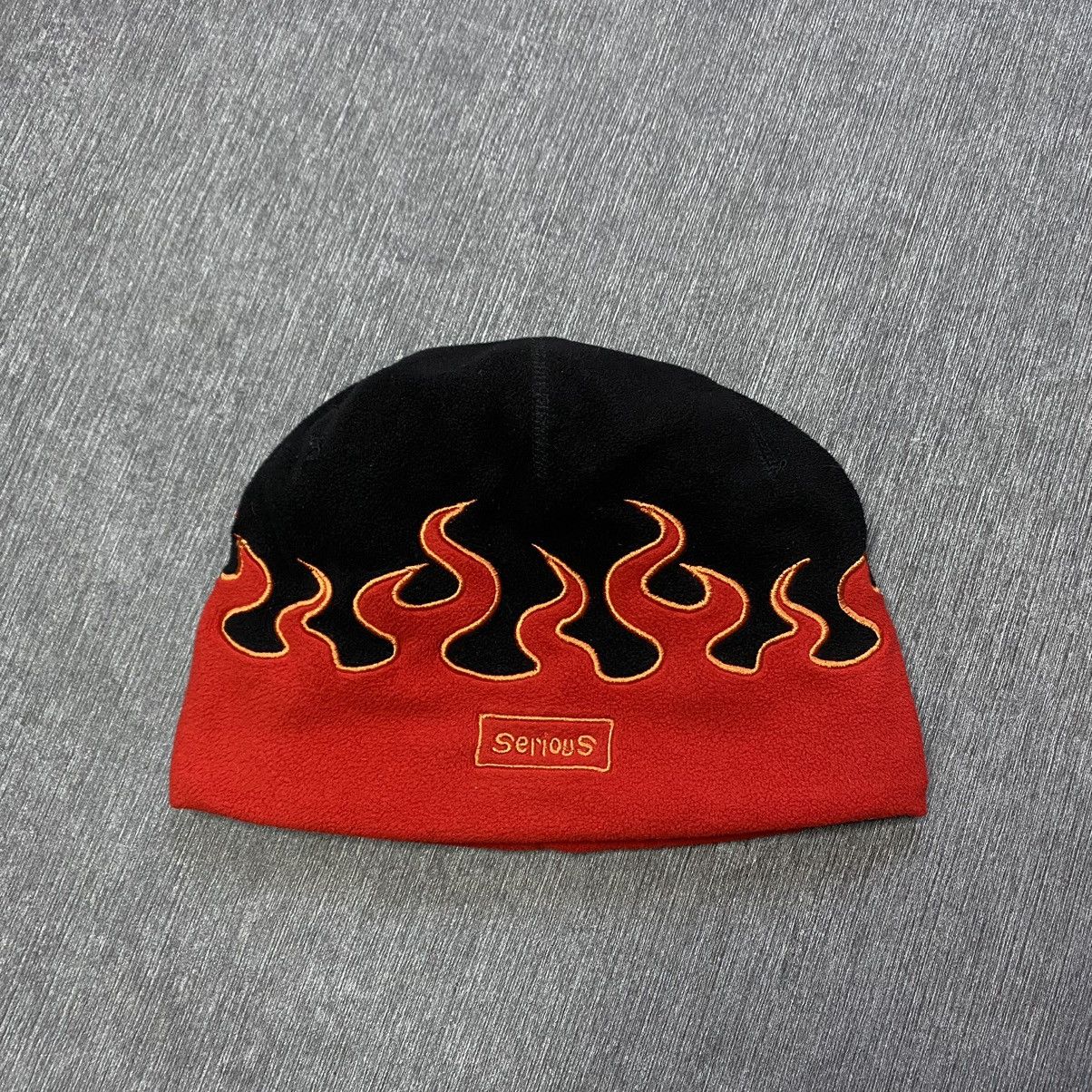 Vintage Vintage Serious y2k flame beanie hat Size ONE SIZE - 1 Thumbnail