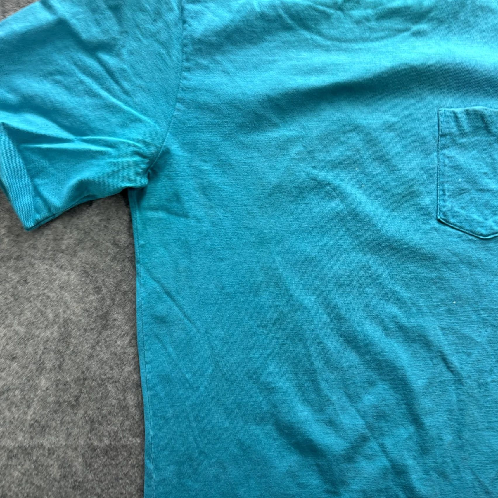 Lands' End VINTAGE Lands' End Shirt Mens Large Teal Pocket Tee 100% Cotton Made USA 90s Size US L / EU 52-54 / 3 - 2 Thumbnail