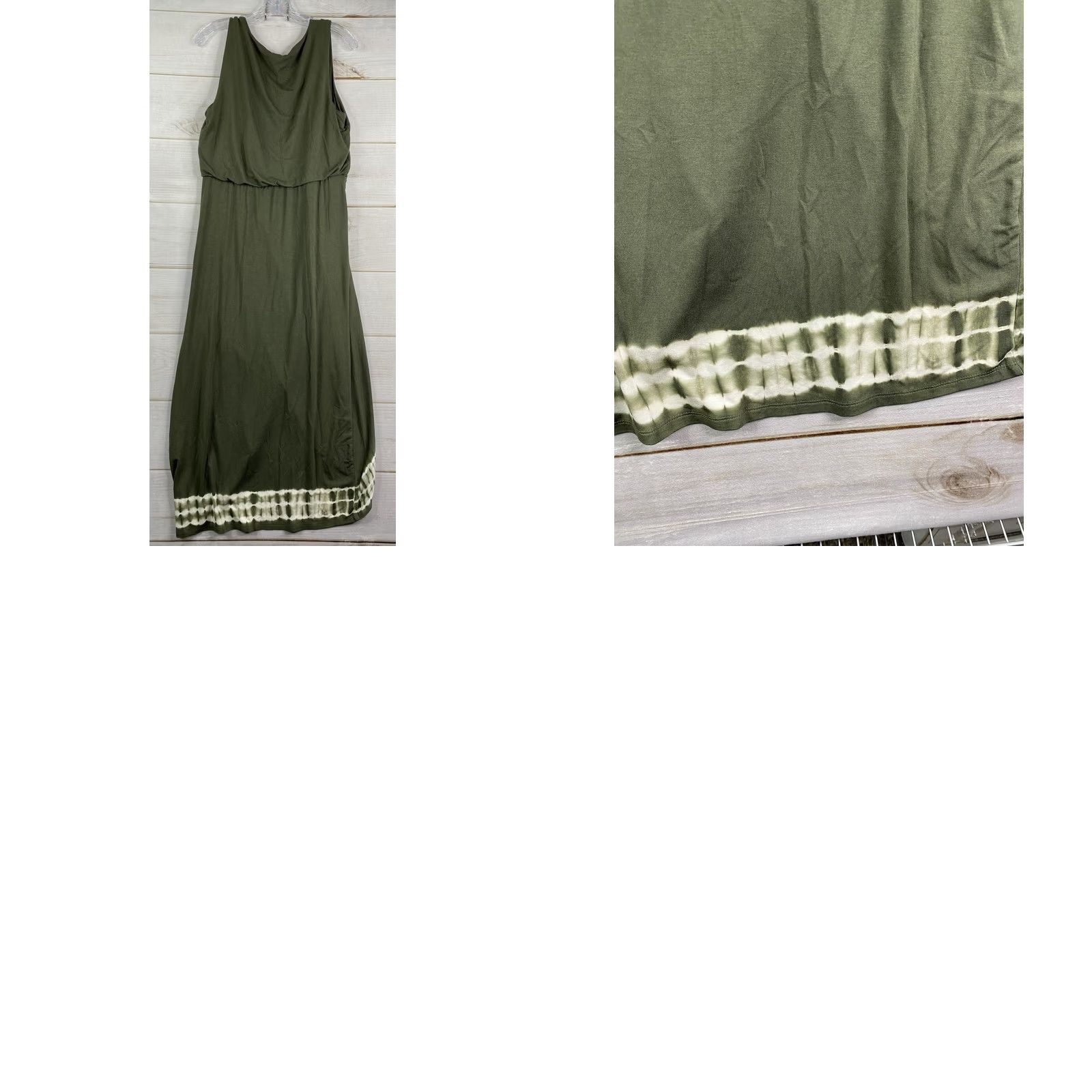 Vintage Chico's Maxi Dress Women XS-1 Regular Green Sleeveless Tie Dye Elastic Waist Vaca Resort Casual Travel Size M / US 6-8 / IT 42-44 - 8 Thumbnail
