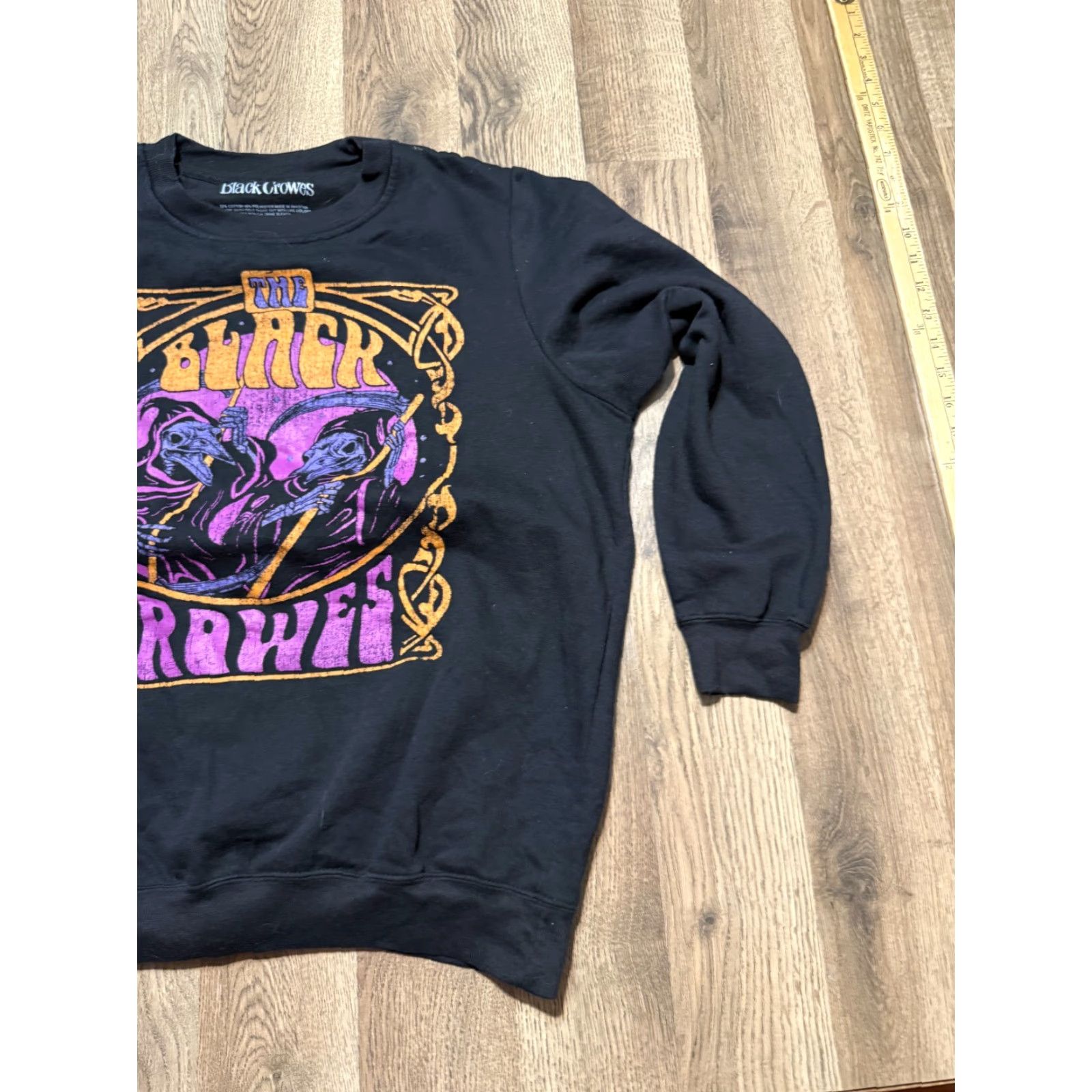 Vintage VINTAGE Black Crowes Sweater Womens Large Black Purple Orange Crewneck The Black Crows Ladies Sweater Pullover Crew Neck Casual Fall Spring Summer Size L / US 10 / IT 46 - 4 Thumbnail