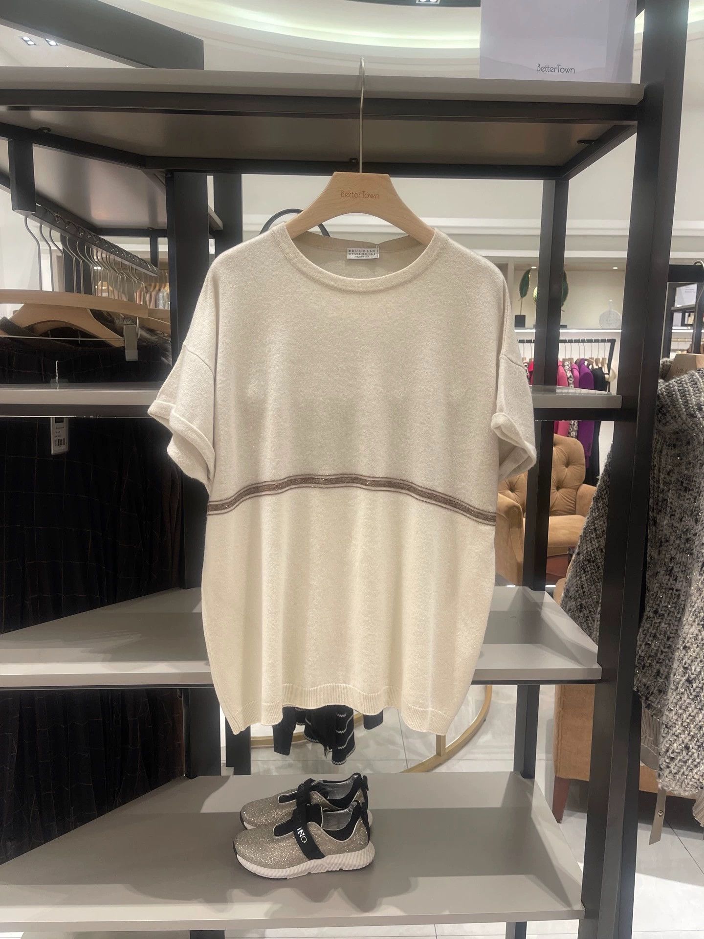 Brunello Cucinelli Brunello Cucinelli Beaded Cashmere T-shirt L - dmc Size US L / EU 52-54 / 3 - 1 Thumbnail