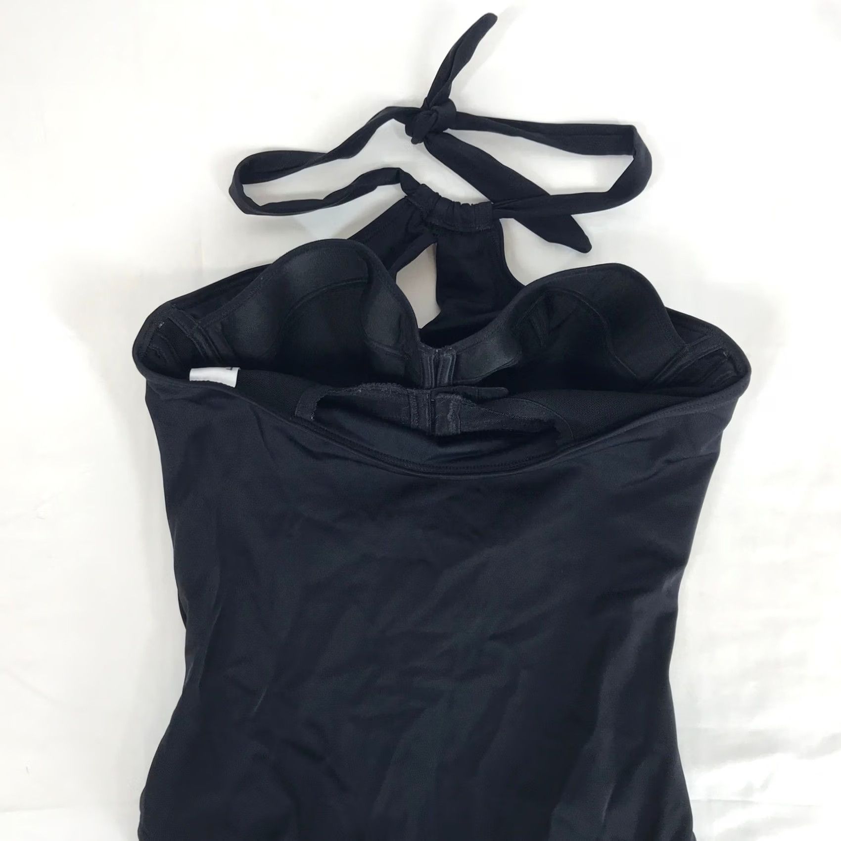 Vintage Freya One Piece Swimsuit US 32D Black Underwire Halter Ruched Keyhole AS3948BLK Size ONE SIZE - 5 Thumbnail