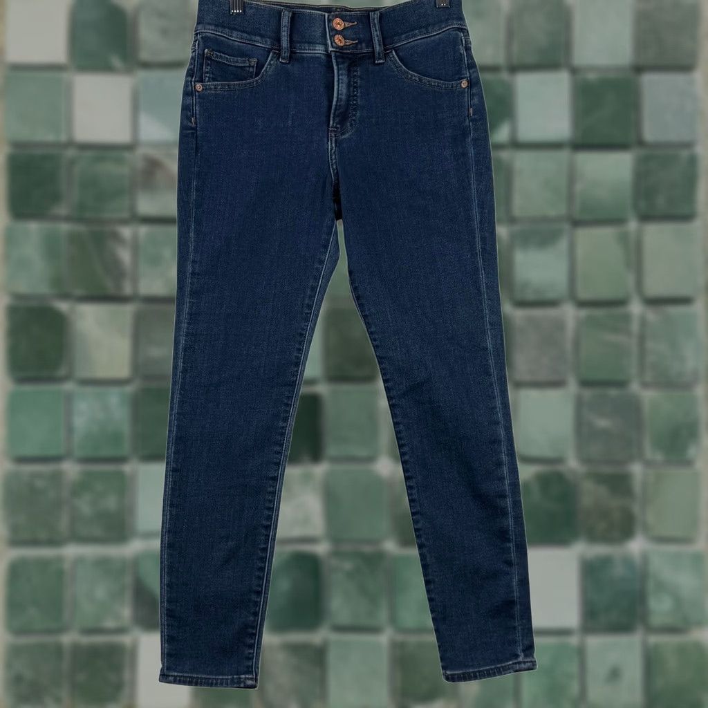 Express Express Jeans Cropped Skinny Denim Dark Wash Mid Rise 2 Jeans Women Slim Stretch Ankle EUC Size 26" / US 2 / IT 38 - 1 Thumbnail