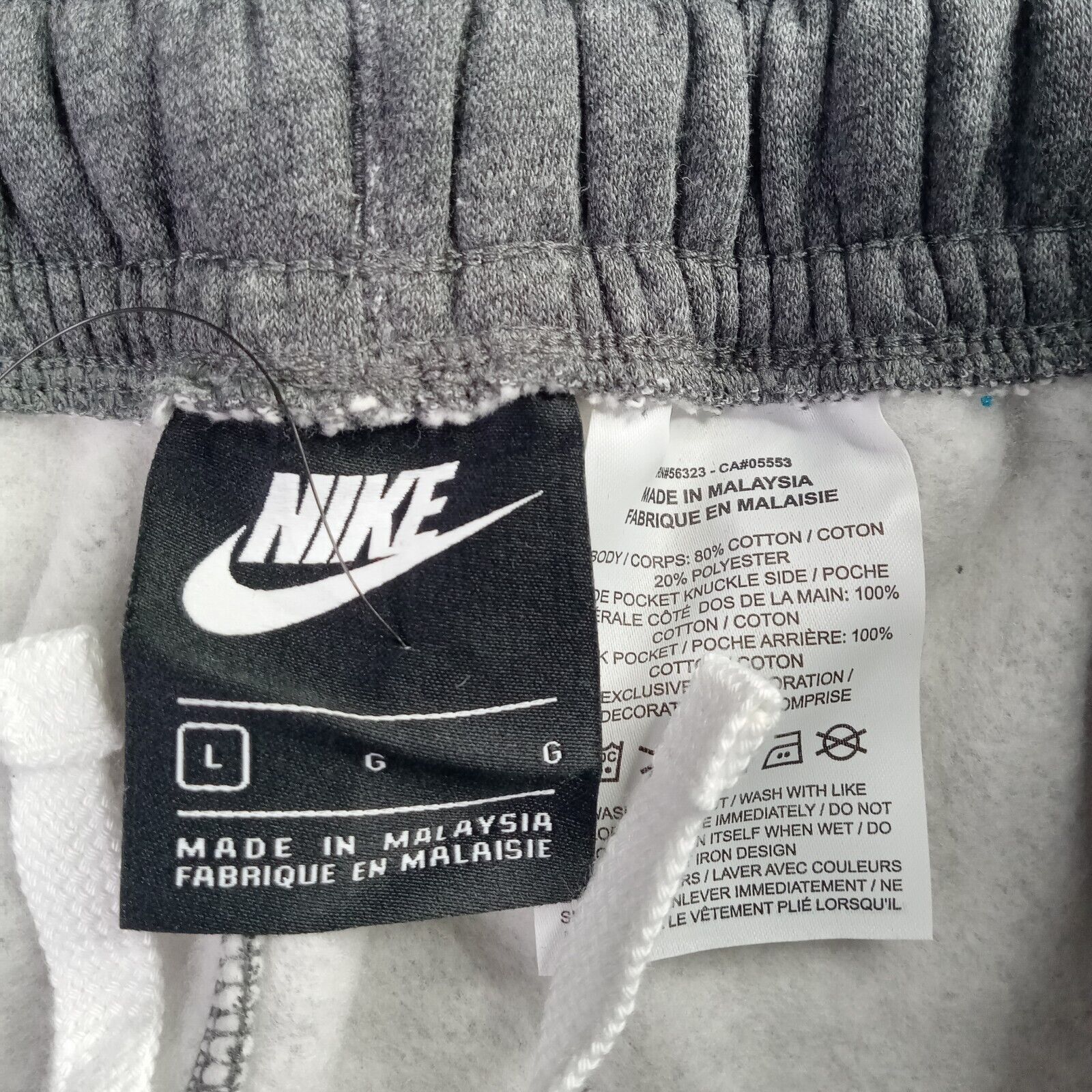 Nike Nike Fleece Club Graphic Shorts Men's L Gray Pockets Size US 34 / EU 50 - 4 Thumbnail