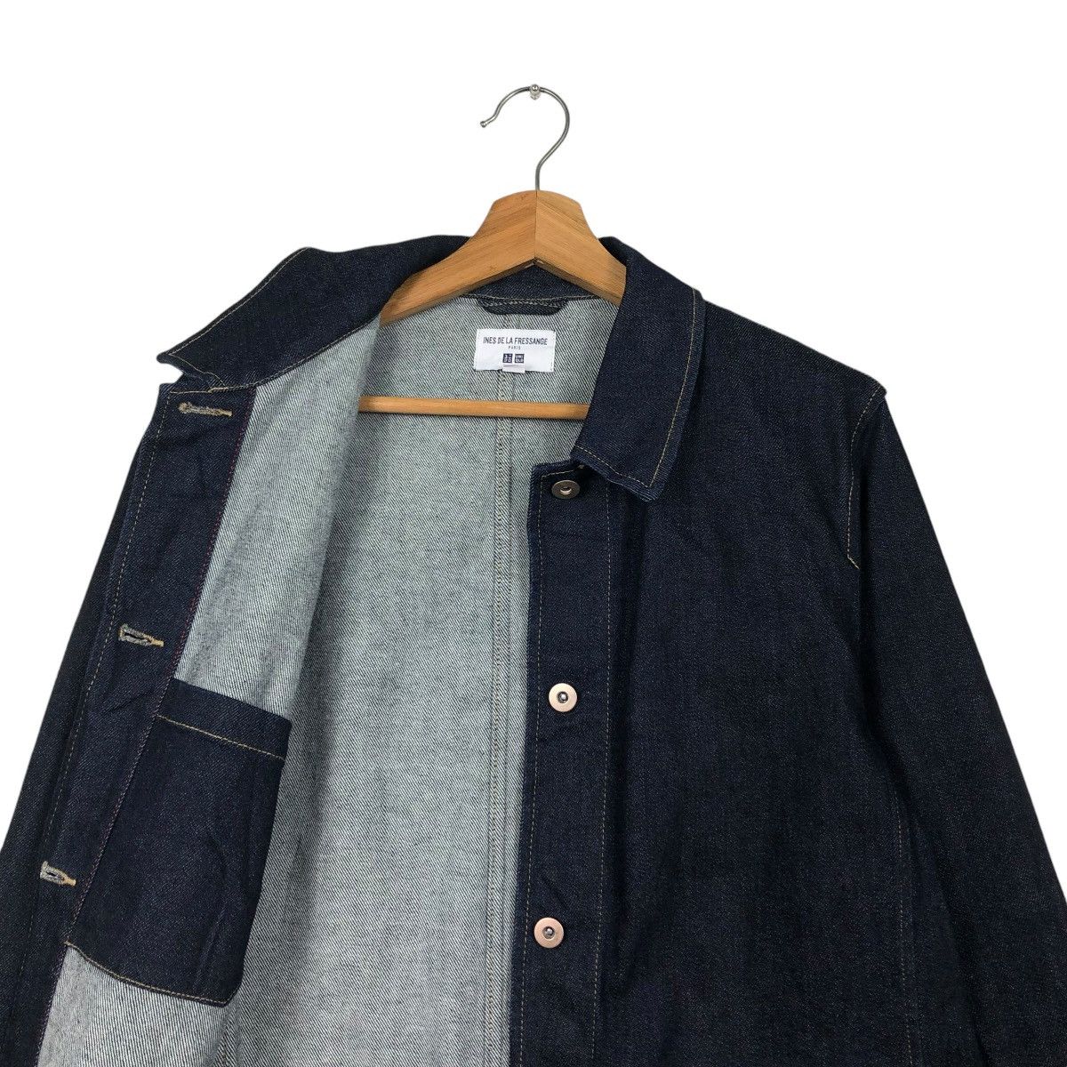 Japanese Brand 🔥VINTAGE DENIM JACKET BIKER UNIQLO INES DE LA FRESSANGE Size US L / EU 52-54 / 3 - 14 Thumbnail
