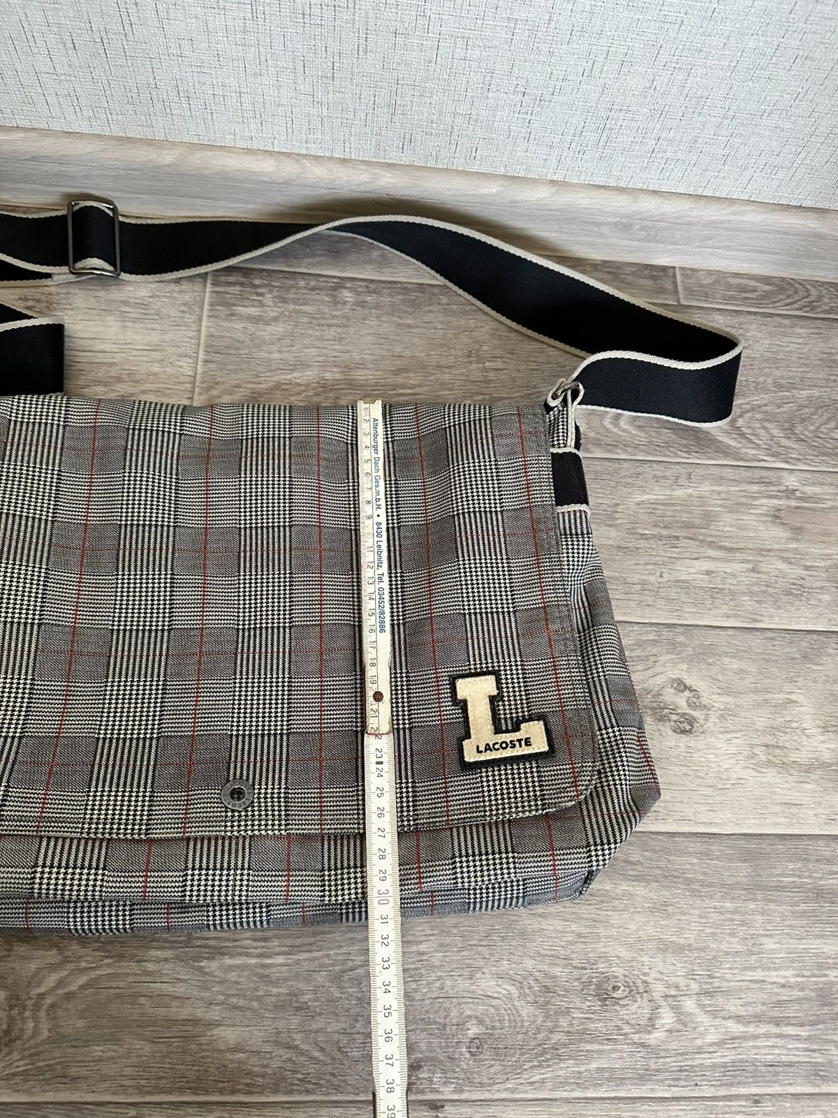 Lacoste × Vintage Vintage Lacoste Bag Laptop Rare Retro Grey Campus Size ONE SIZE - 21 Thumbnail