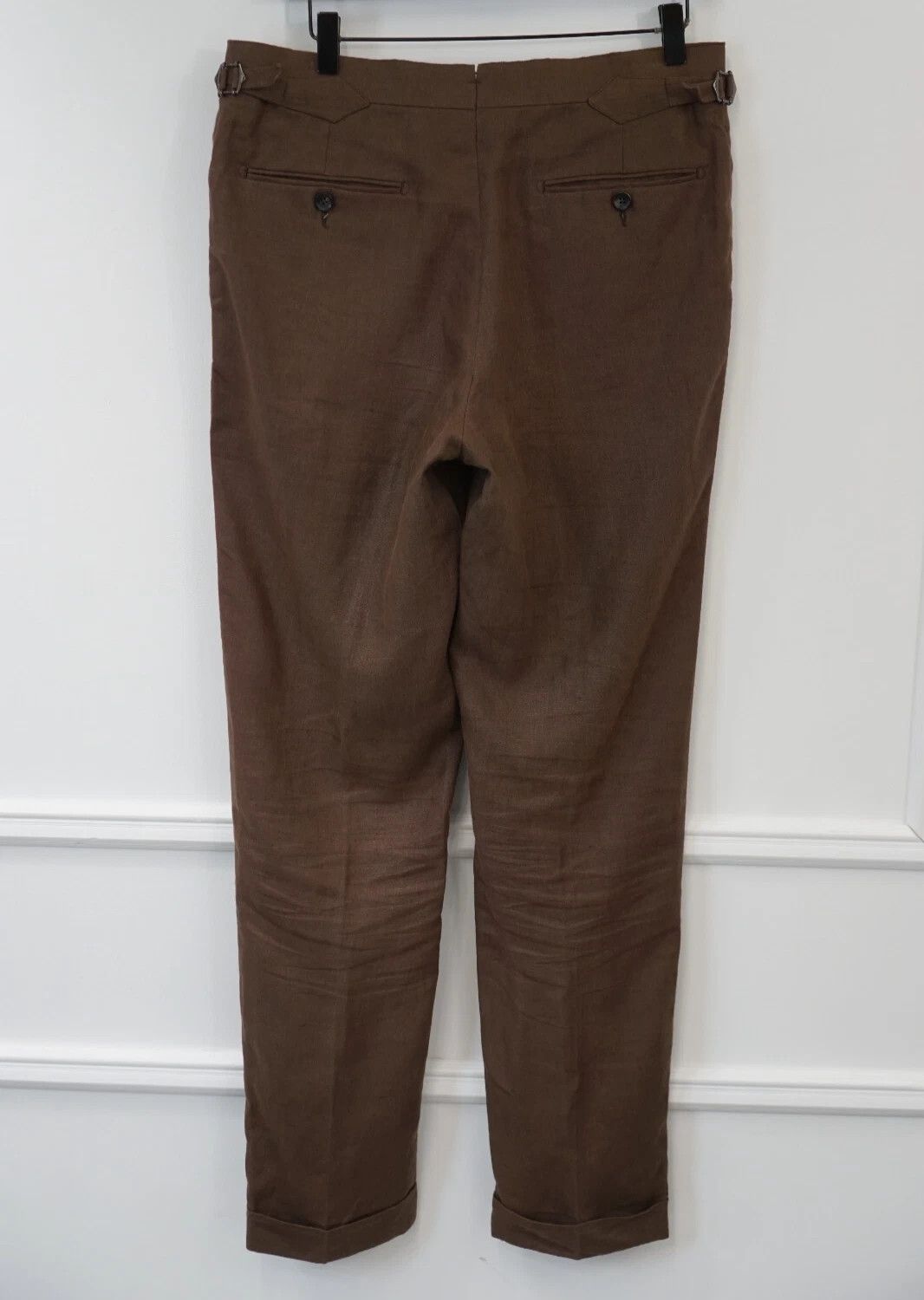 Suitsupply Men Suitsupply Soho Satu Trousers Linen Brown Size UK/US36 Size 36R - 2 Thumbnail