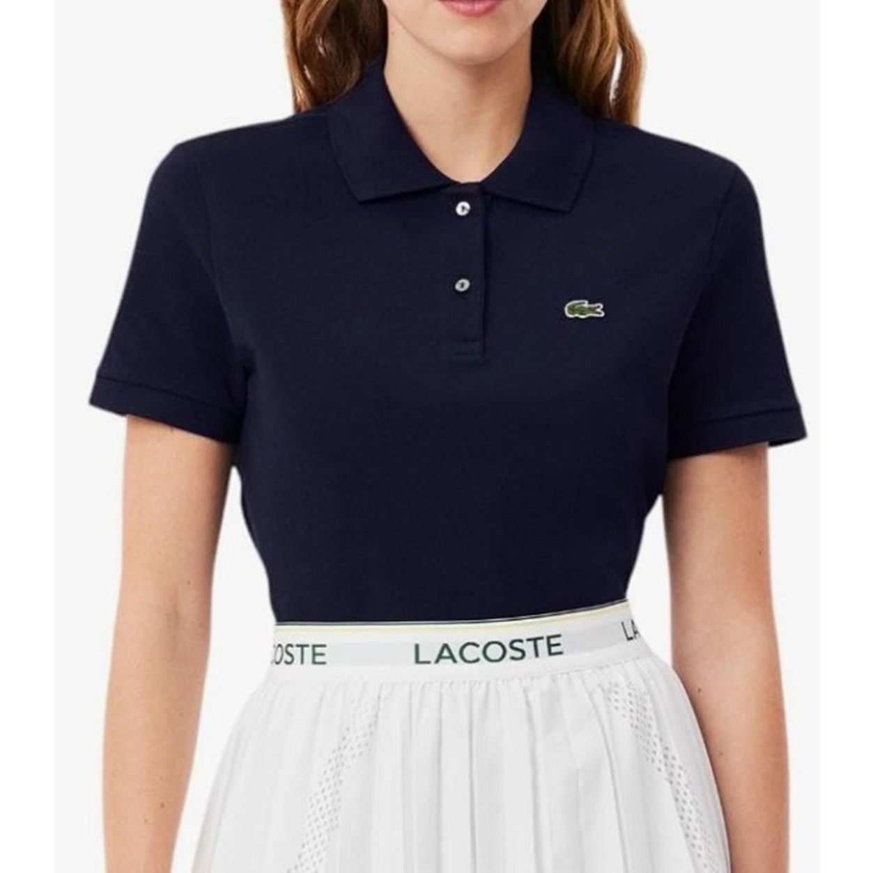 Lacoste Lacoste Women's Regular Fit Soft Cotton Petit Polo Navy 0 Size XS / US 0-2 / IT 36-38 - 2 Thumbnail
