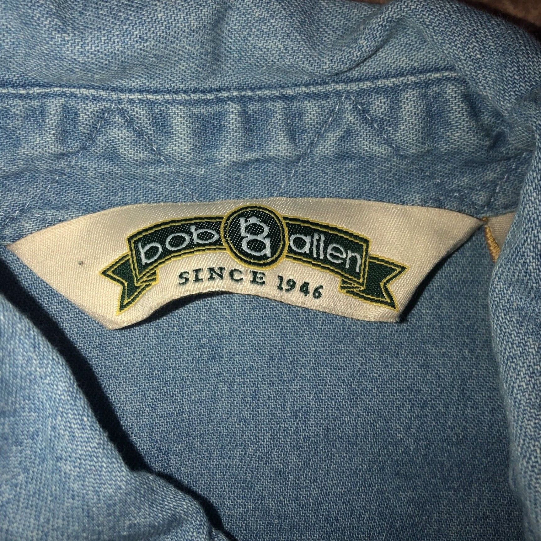 Vintage VINTAGE Bob Allen Denim Longsleeve Shirt Mens Size L Blue Denim Long Sleeve Shirt Men L Blue Brand Bob Allen Size US L / EU 52-54 / 3 - 3 Thumbnail