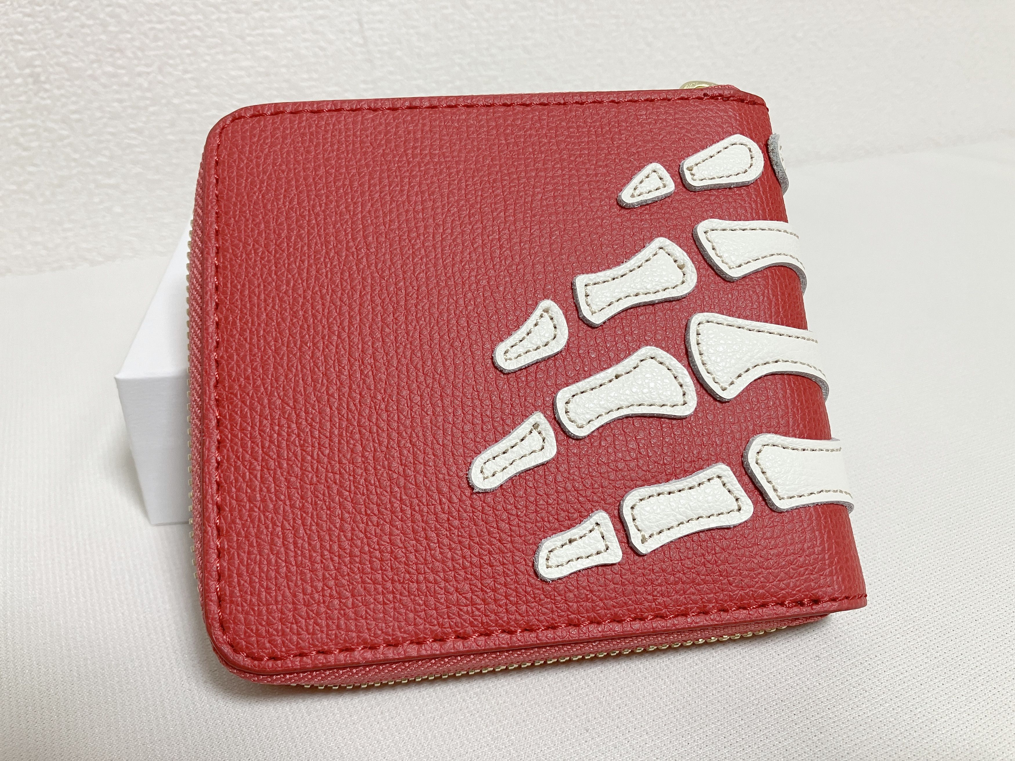 Kapital Kapital THUMBS UP BONE HAND ZIP leather wallet red Size ONE SIZE - 2 Thumbnail