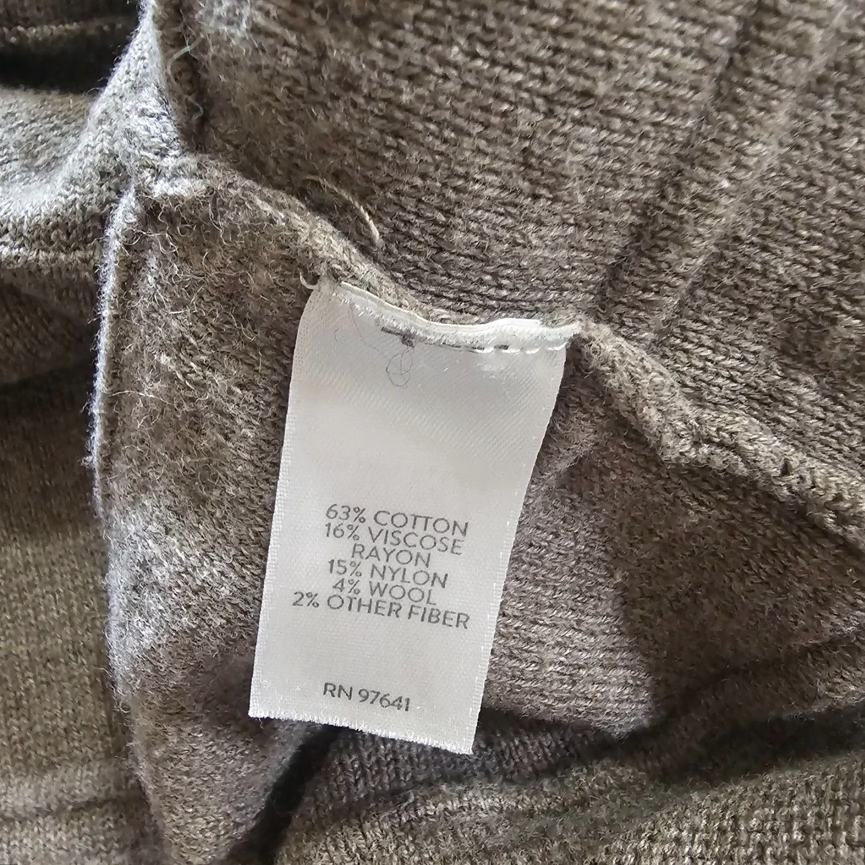 J. Jill J Jill Sweater Top Womens Medium Petite Gray Tan Knit Fringe Cropped Casual Pullover 3/4 Sleeve Round Neck Regular Fit Size M / US 6-8 / IT 42-44 - 7 Thumbnail