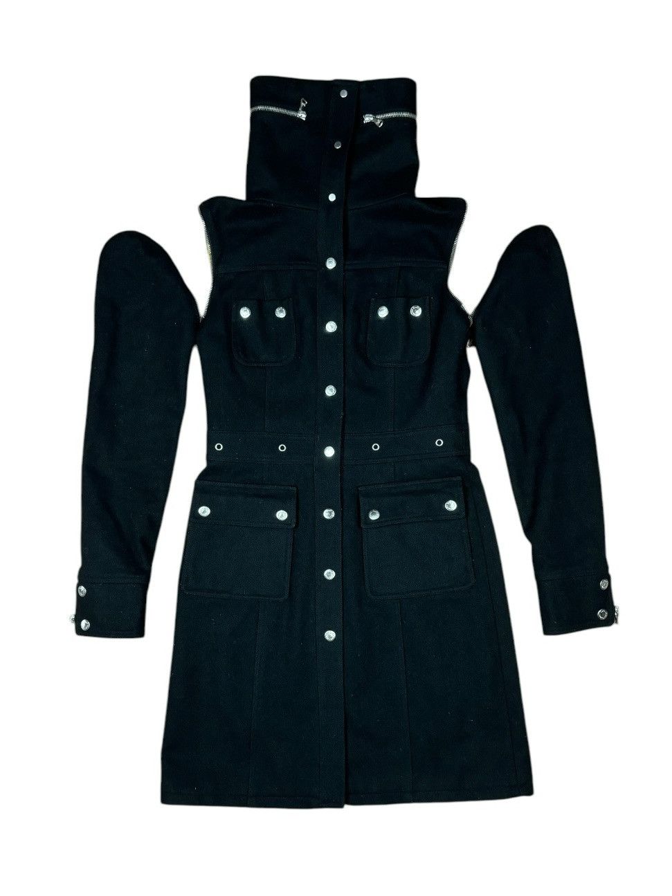 Dolce & Gabbana Dolce & Gabbana Studded Woolen Coat with Detachable Sleeves Size M / US 6-8 / IT 42-44 - 1 Thumbnail