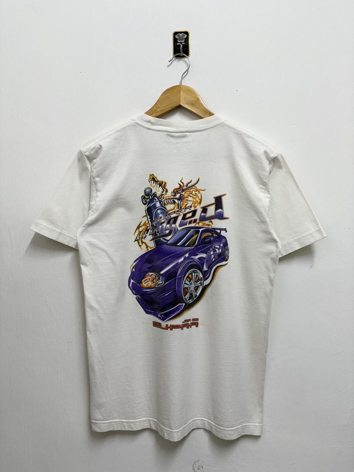 Japanese Brand 2000’s Full Scale JDM - Toyota Supra JZA 80 T-Shirt Size US M / EU 48-50 / 2 - 1 Thumbnail