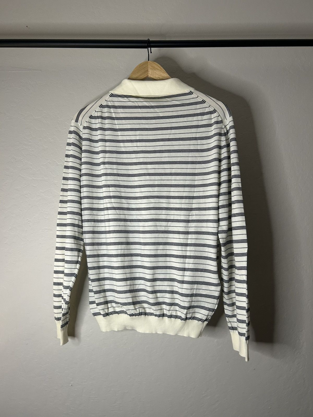 Miu Miu Miu Miu White Striped Polo Longsleeve Size US M / EU 48-50 / 2 - 2 Thumbnail