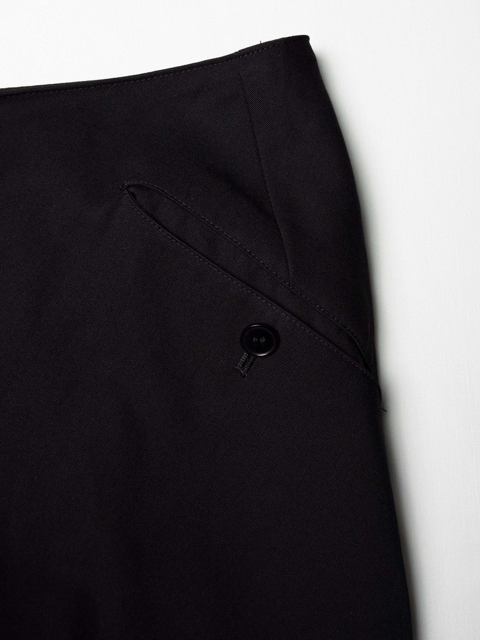Yohji Yamamoto Y's Red Label - AW07 - wool asymmetrical skirt with buttons Size 33" - 5 Thumbnail