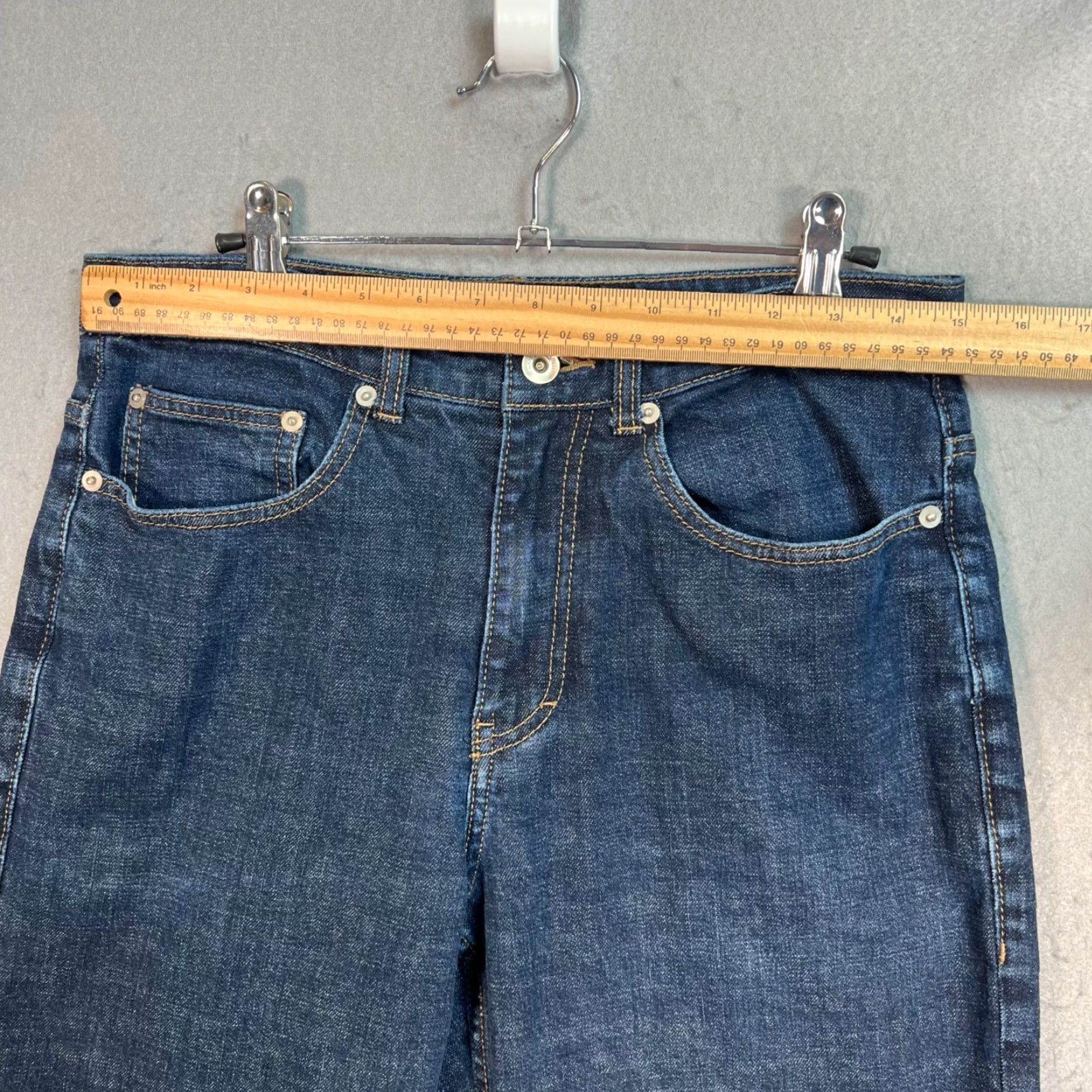 Vintage VINTAGE Customellow Jeans Denim Tapered Fit Adult Mens Size 30 Dark Wash Blue Cotton Blend 25in Inseam Mens Jeans Size US 30 / EU 46 - 6 Thumbnail