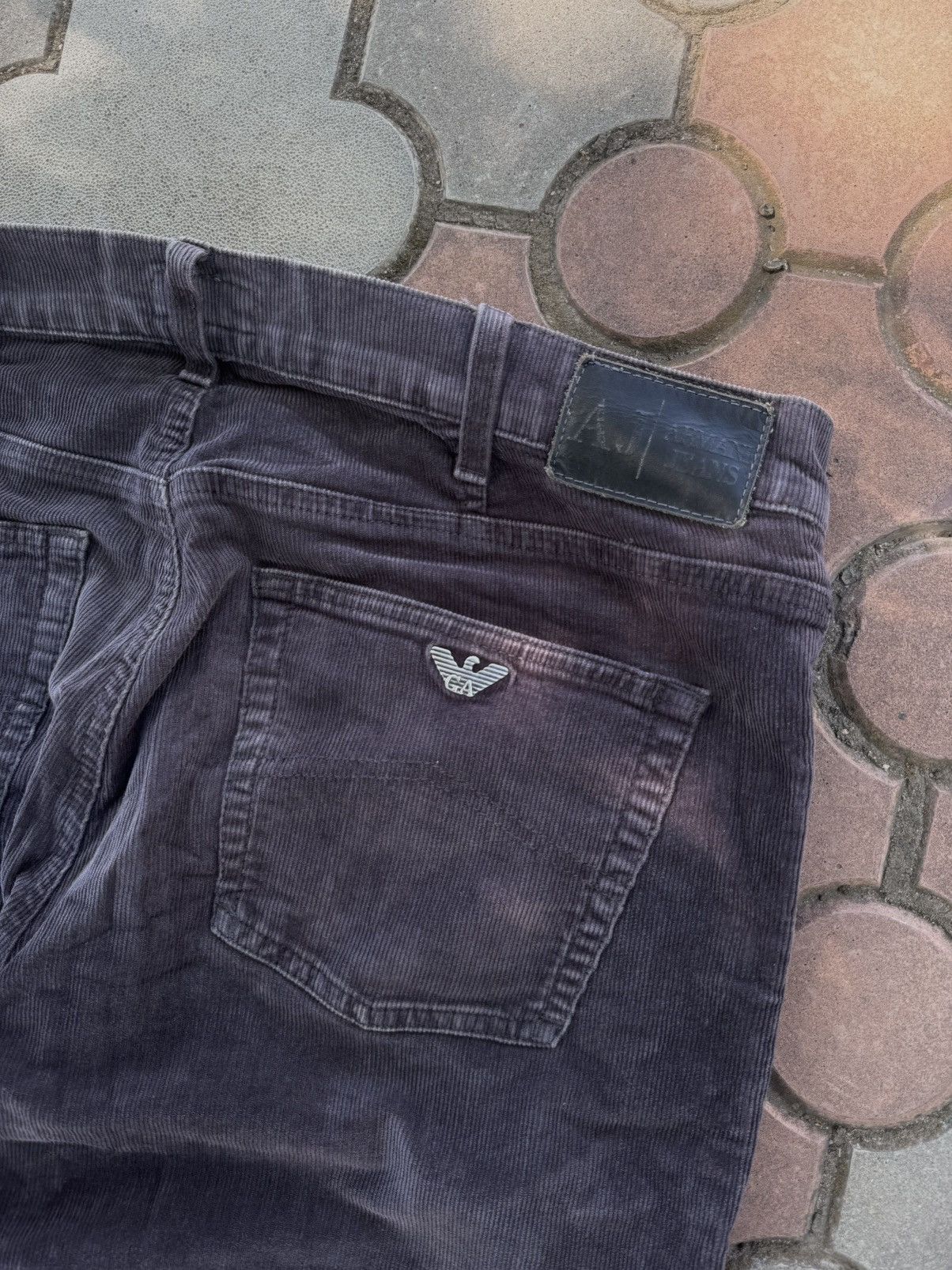 Emporio Armani Vintage Armani Jeans Corduroy Velvet Pants Metal Logo Size US 38 / EU 54 - 4 Thumbnail