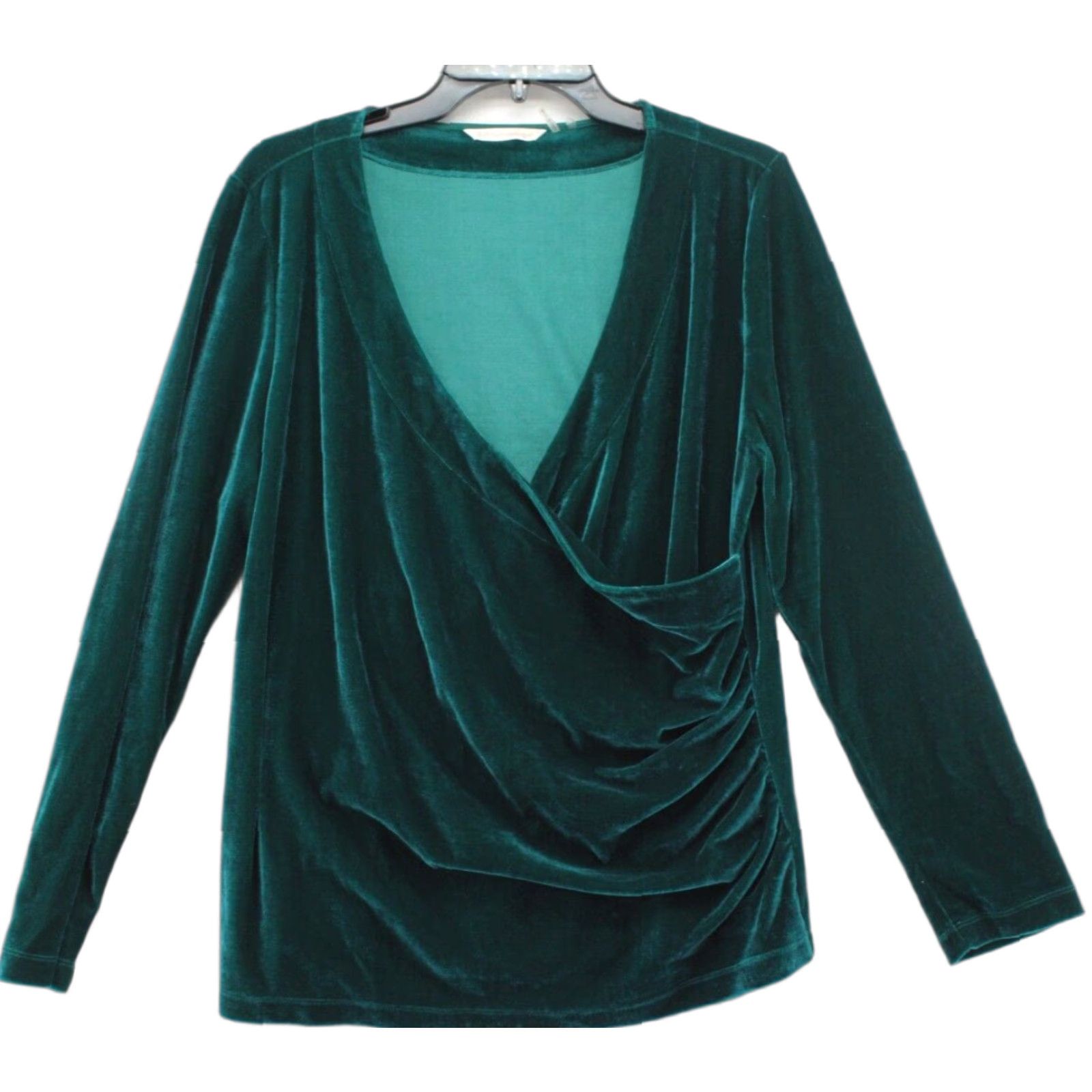 Soft Surroundings Soft Surroundings Blouse Women XL Green Velvet Christmas Party Gothic Long Sleeve Size XL / US 12-14 / IT 48-50 - 1 Thumbnail
