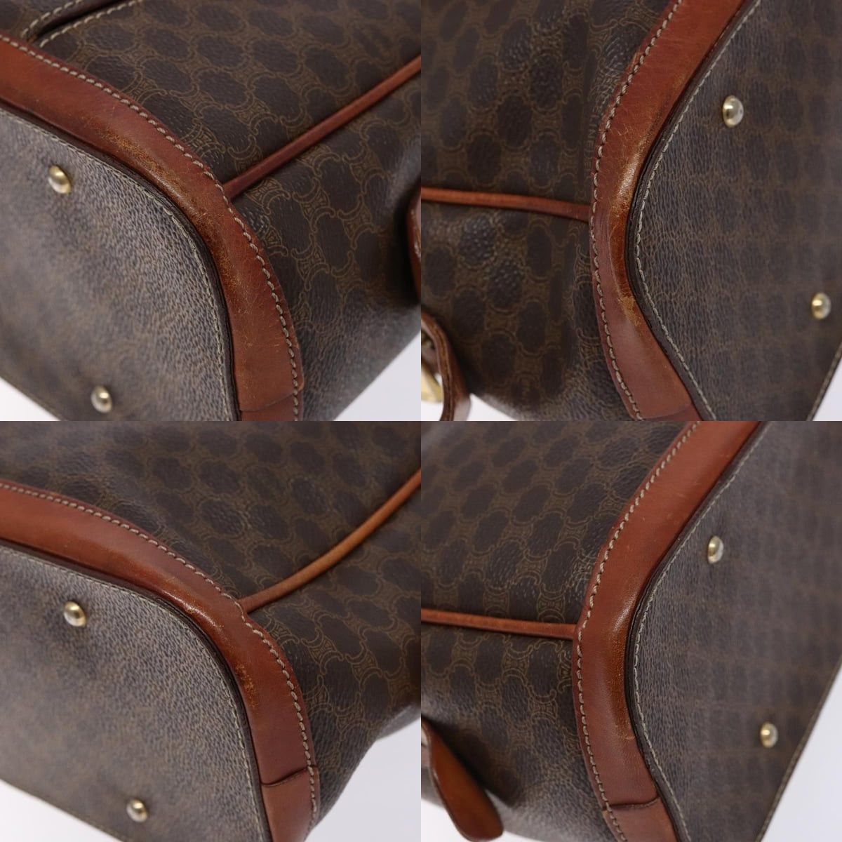 Celine CELINE Macadam Canvas Hand Bag Pvc Leather Brown Gold Size ONE SIZE - 10 Thumbnail