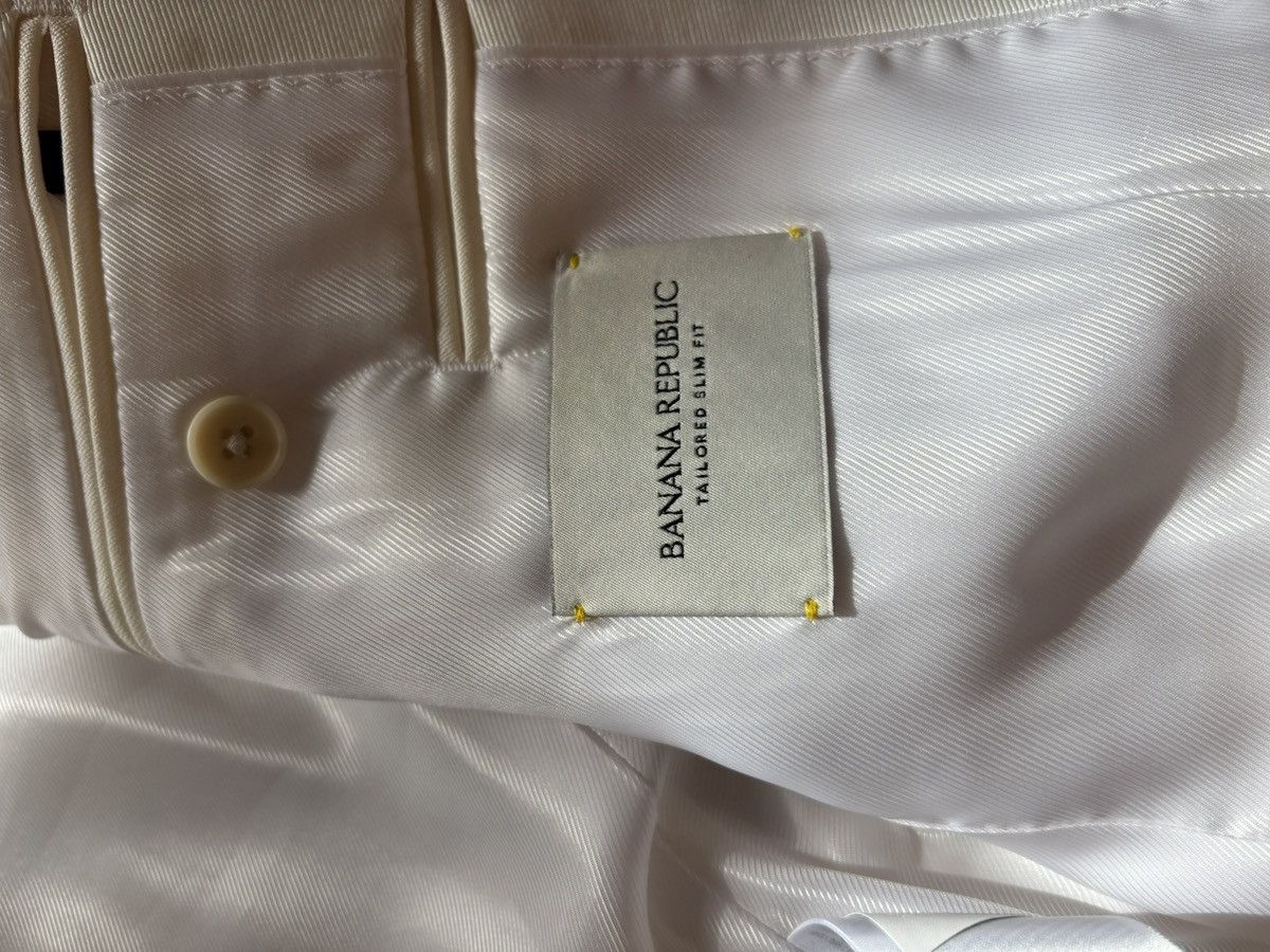 Banana Republic Off-White Slim Fit Tuxedo Jacket Size 38S - 7 Thumbnail