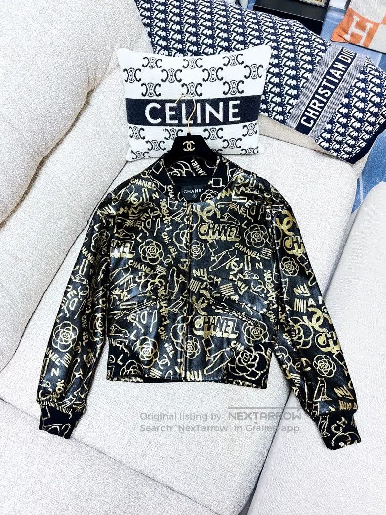 Chanel Chanel Black full-print gold graffiti logo letter print st Size XXS / US 00 / IT 34 - 1 Thumbnail
