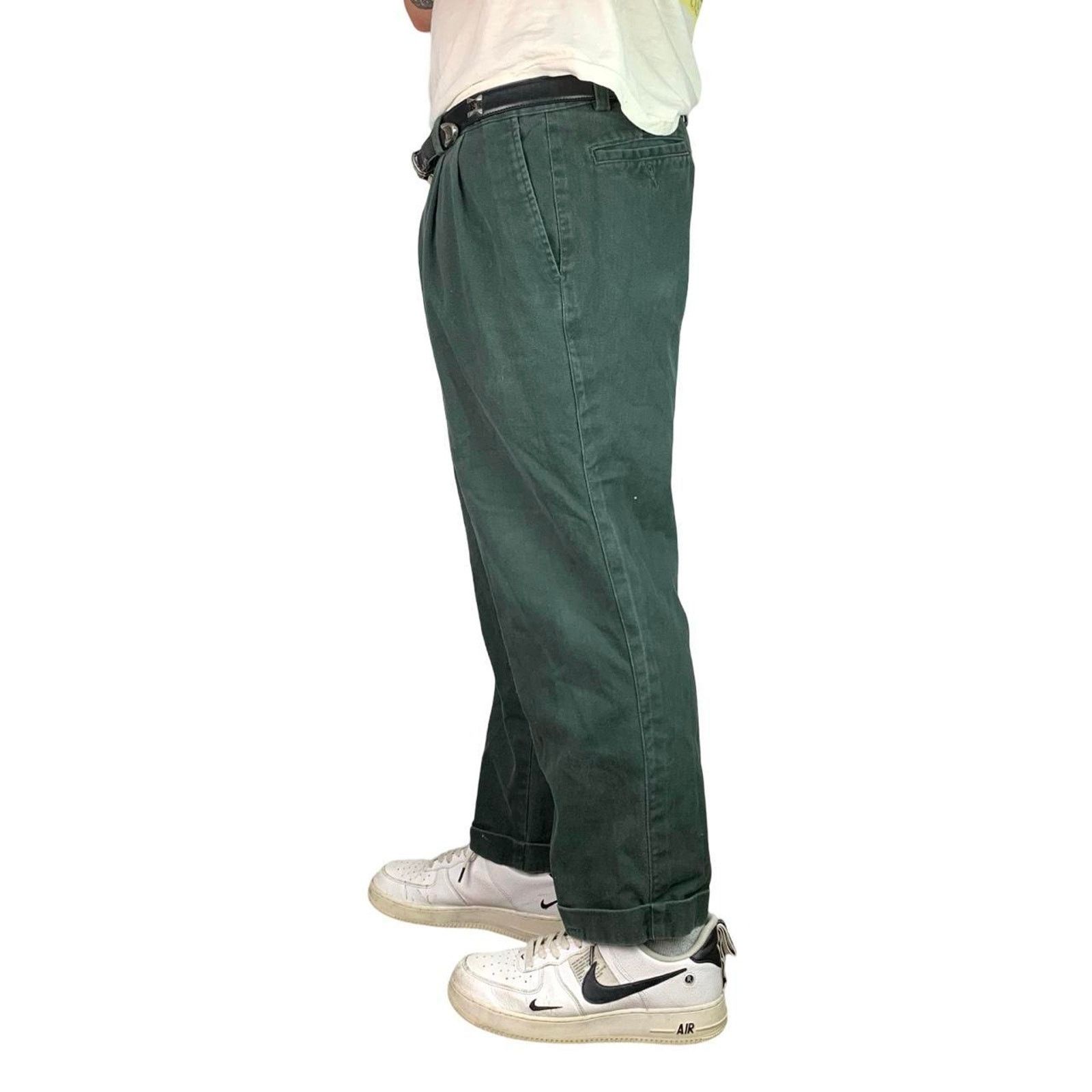 Japanese Brand × Vintage Vintage 90s Green Faded Chino Pants Size US 41 - 3 Thumbnail