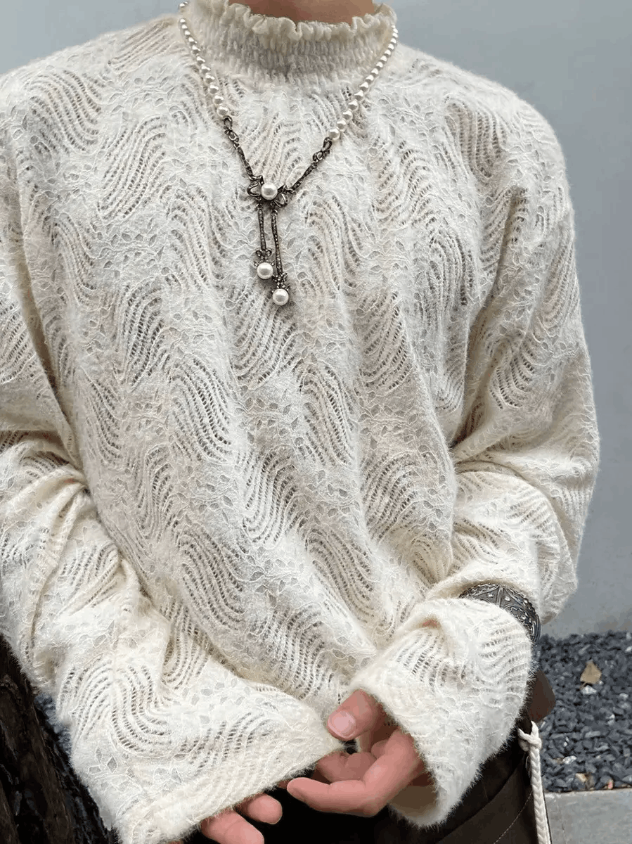 Vintage Fall/Winter Knit Long Sleeve Blouse Top