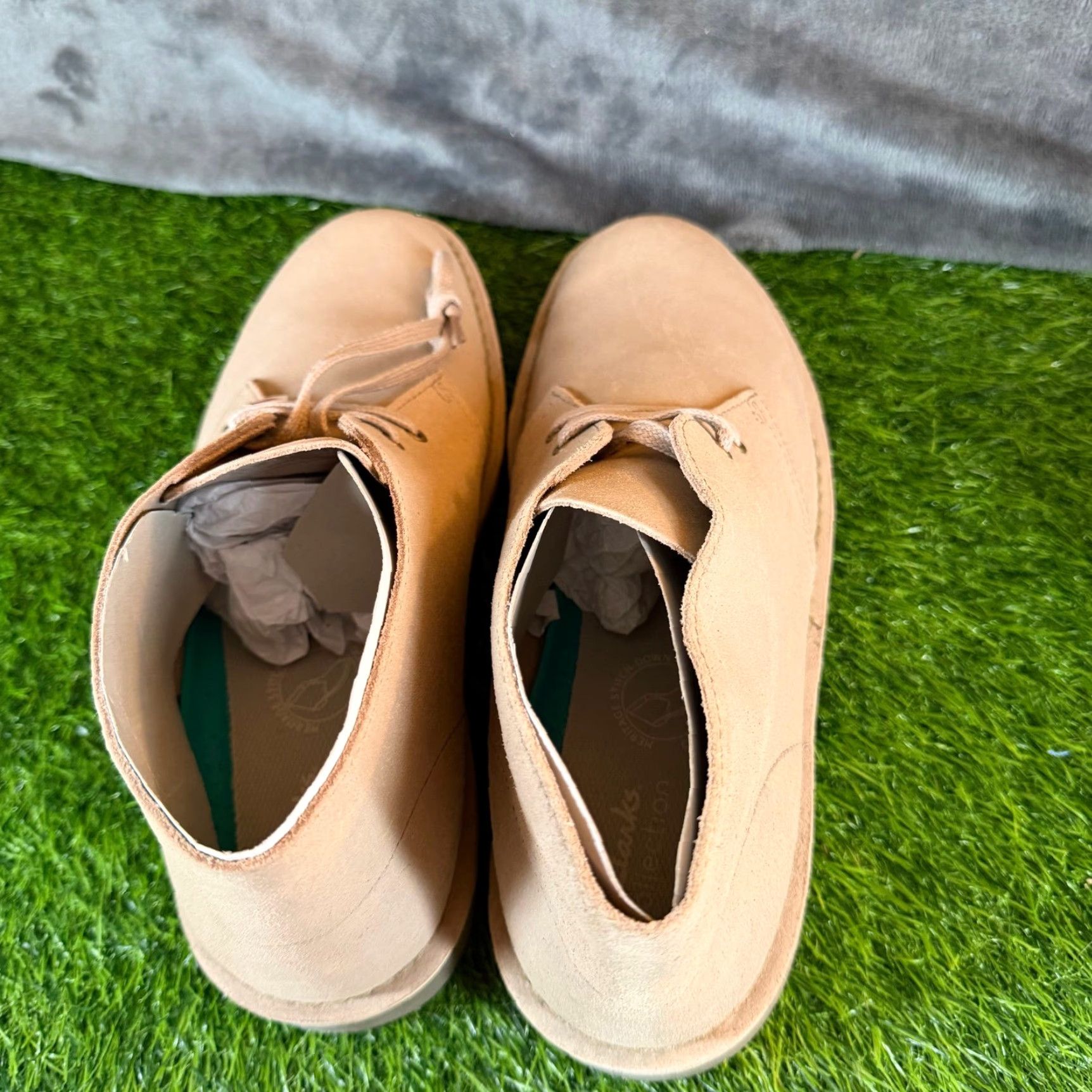 Clarks Clarks Shepton Desert Boot Suede Taupe Distressed Ankle Mens 11.5 M Leather Fabric Cushioned Comfort Casual Workwear Preppy Size US 11 / EU 44 - 6 Thumbnail