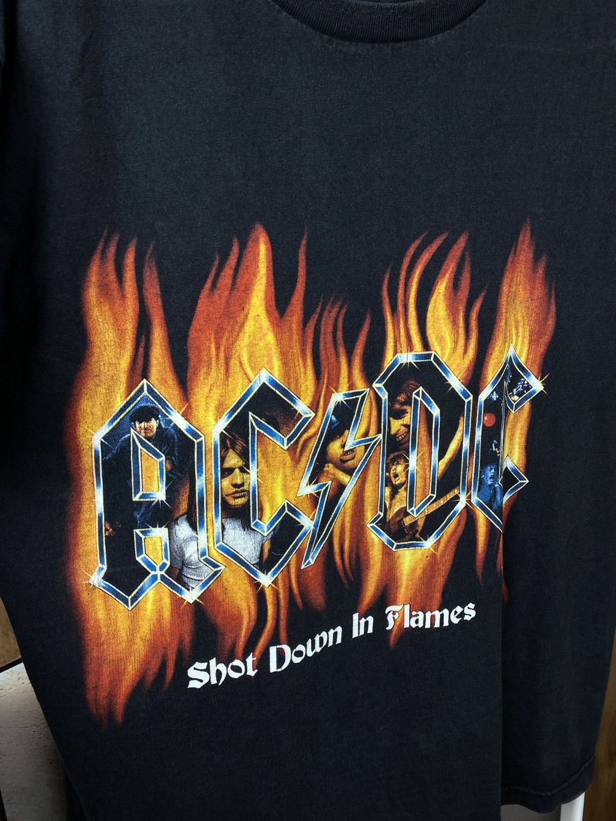 AC/DC 🎸Vintage 90s T-Shirt AC/DC Shot Down In Flames Rock Tee🎸 Size US L / EU 52-54 / 3 - 3 Thumbnail