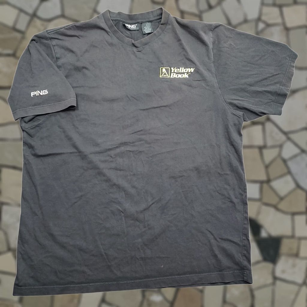 Vintage VINTAGE Ping T-Shirt Black L Men Crew Neck Short Sleeve Cotton Reading Yellow Book Yellow Pages Size US L / EU 52-54 / 3 - 1 Thumbnail