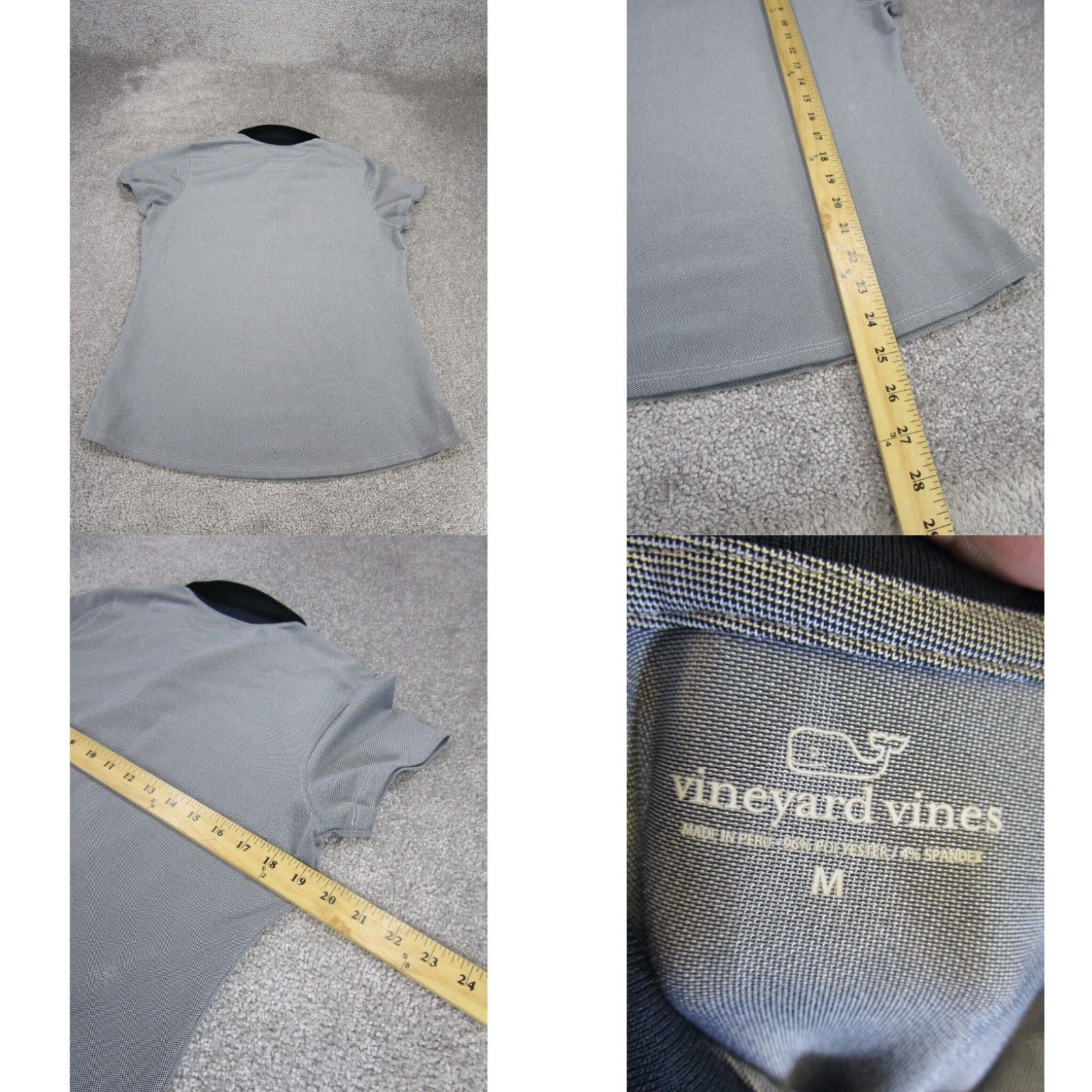 Vineyard Vines Vineyard Vines Mens Gray Short Sleeve Stretch Polo Shirt Medium Golf Size US M / EU 48-50 / 2 - 4 Thumbnail