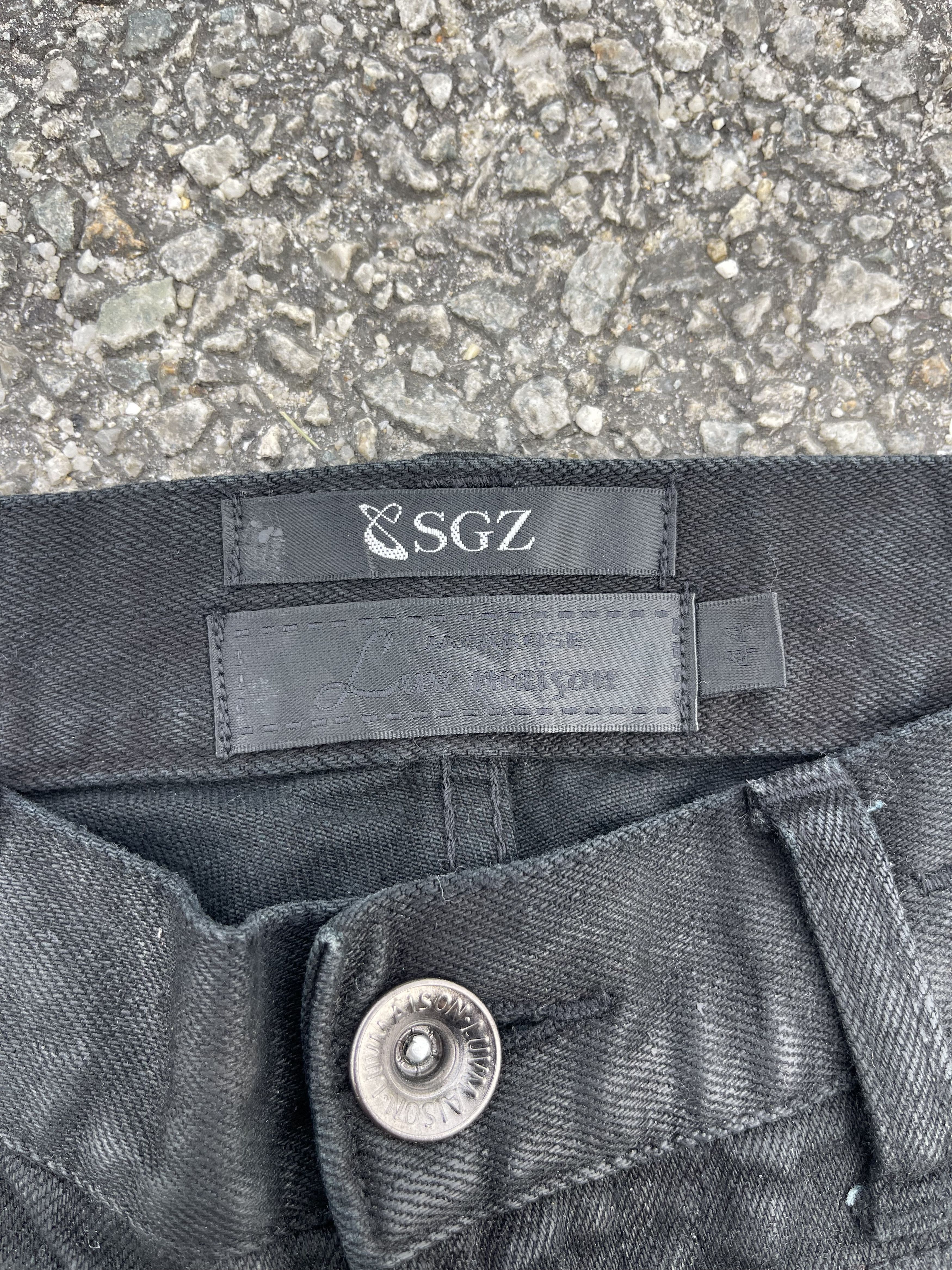 GOSTAR DE FUGA × JACKROSE × Le Grande Bleu (L.G.B.) Luv Maison Black Waxed Oil Distressed Slim Fit Size US 31 - 8 Thumbnail
