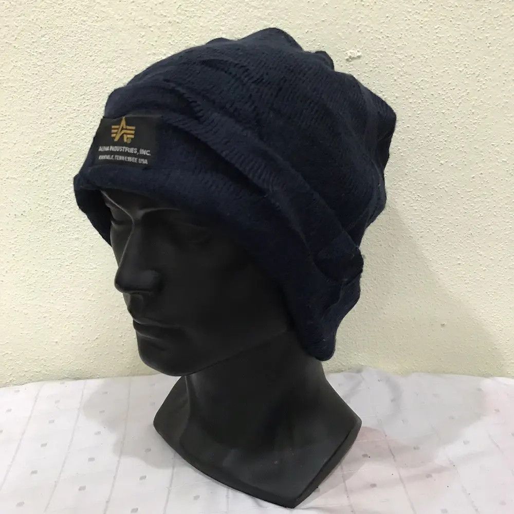 Alpha Industries × Vintage Alpha Industries Plain Beanie Hat Size ONE SIZE - 3 Thumbnail
