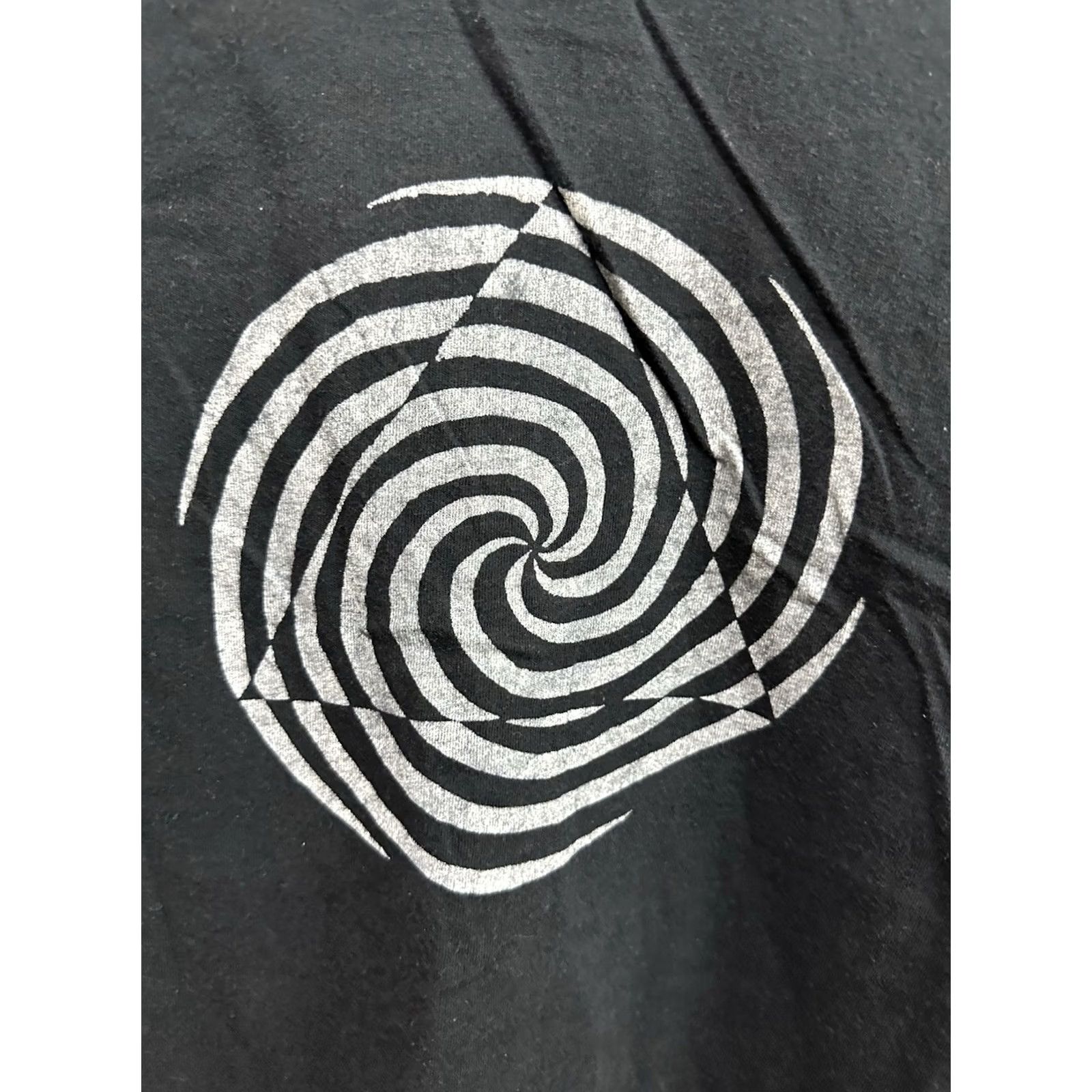 Fruit Of The Loom VTG 80s Abstract Art Spiral Triangle Trippy Vision Skate Surf T-Shirt M Black Mens Fruit of the Loom Size US M / EU 48-50 / 2 - 3 Thumbnail