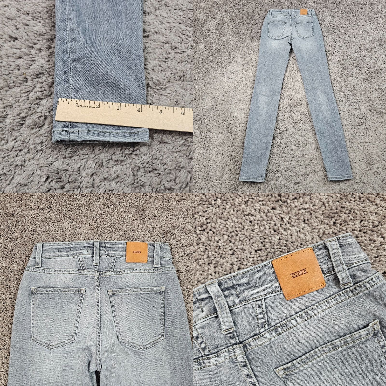 CLOSED VINTAGE Closed Jeans Women 24 Gray Skinny Mid Rise Denim 31in Inseam Italy 22x31 Slim Stretch Mens? Size 42" / US 20 - 8 Thumbnail