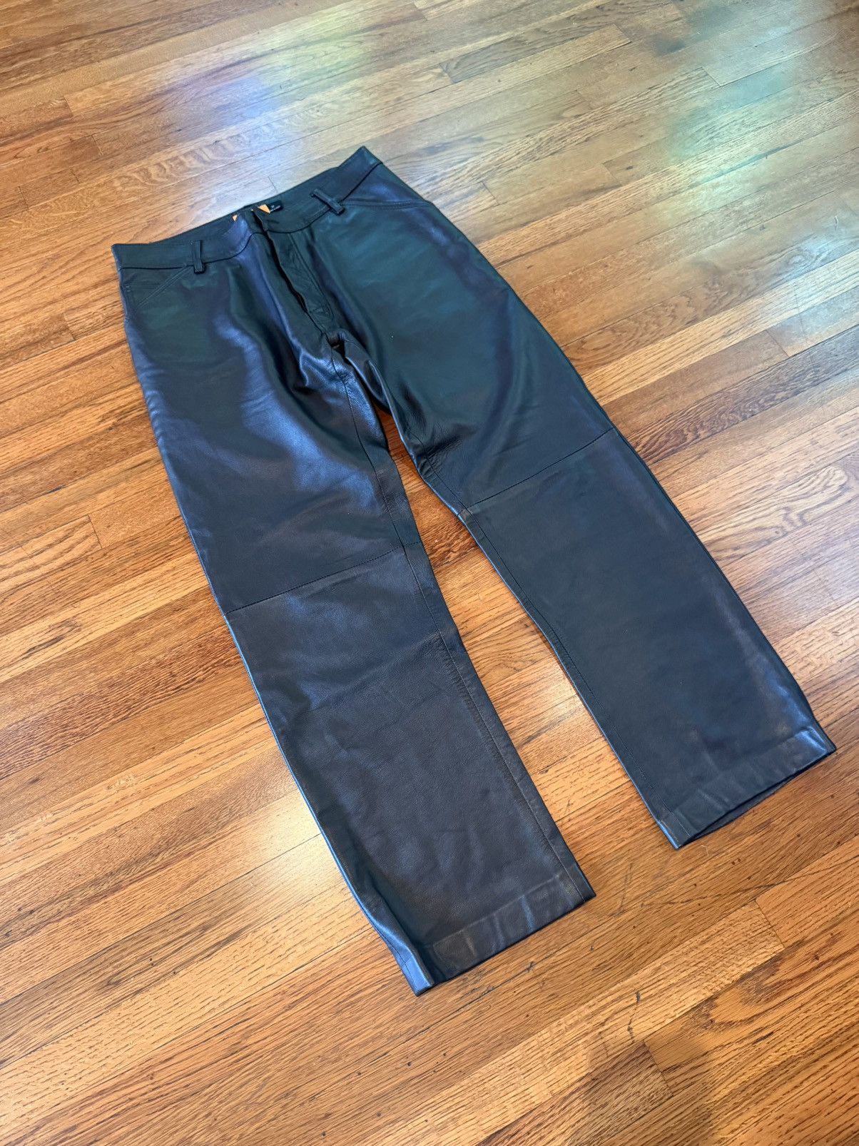BARNEYS co-op BROWN leather pants