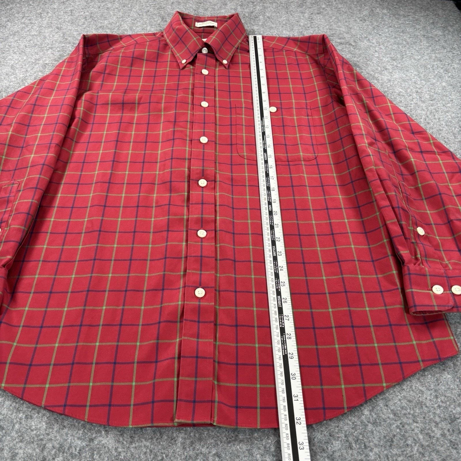 Orvis Orvis Men's Large Cotton Button Shirt Red Green Blue Plaid Size US L / EU 52-54 / 3 - 7 Thumbnail