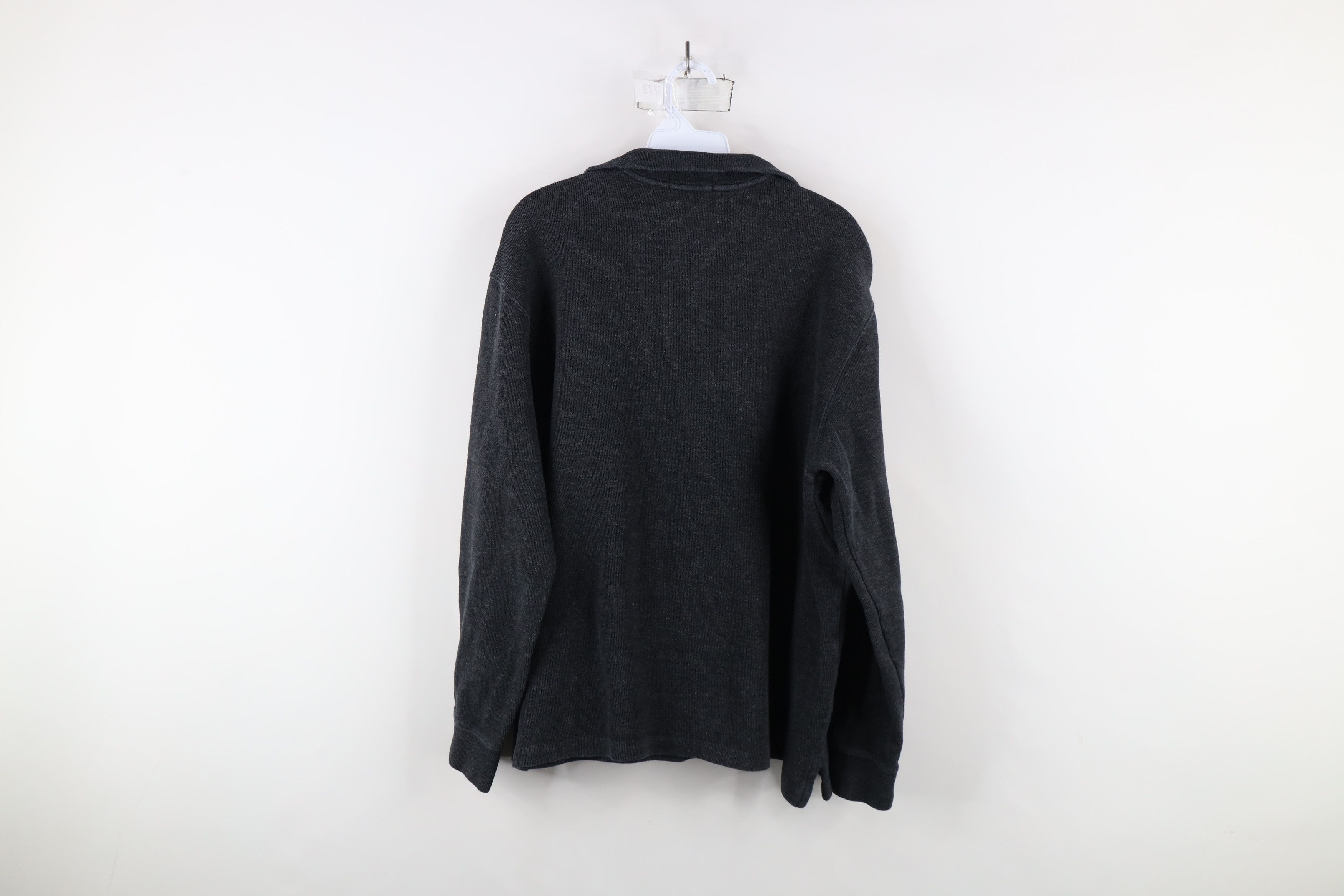 Ralph Lauren × Vintage Vintage Ralph Lauren Ribbed Knit Half Zip Sweater Gray Size US L / EU 52-54 / 3 - 10 Thumbnail