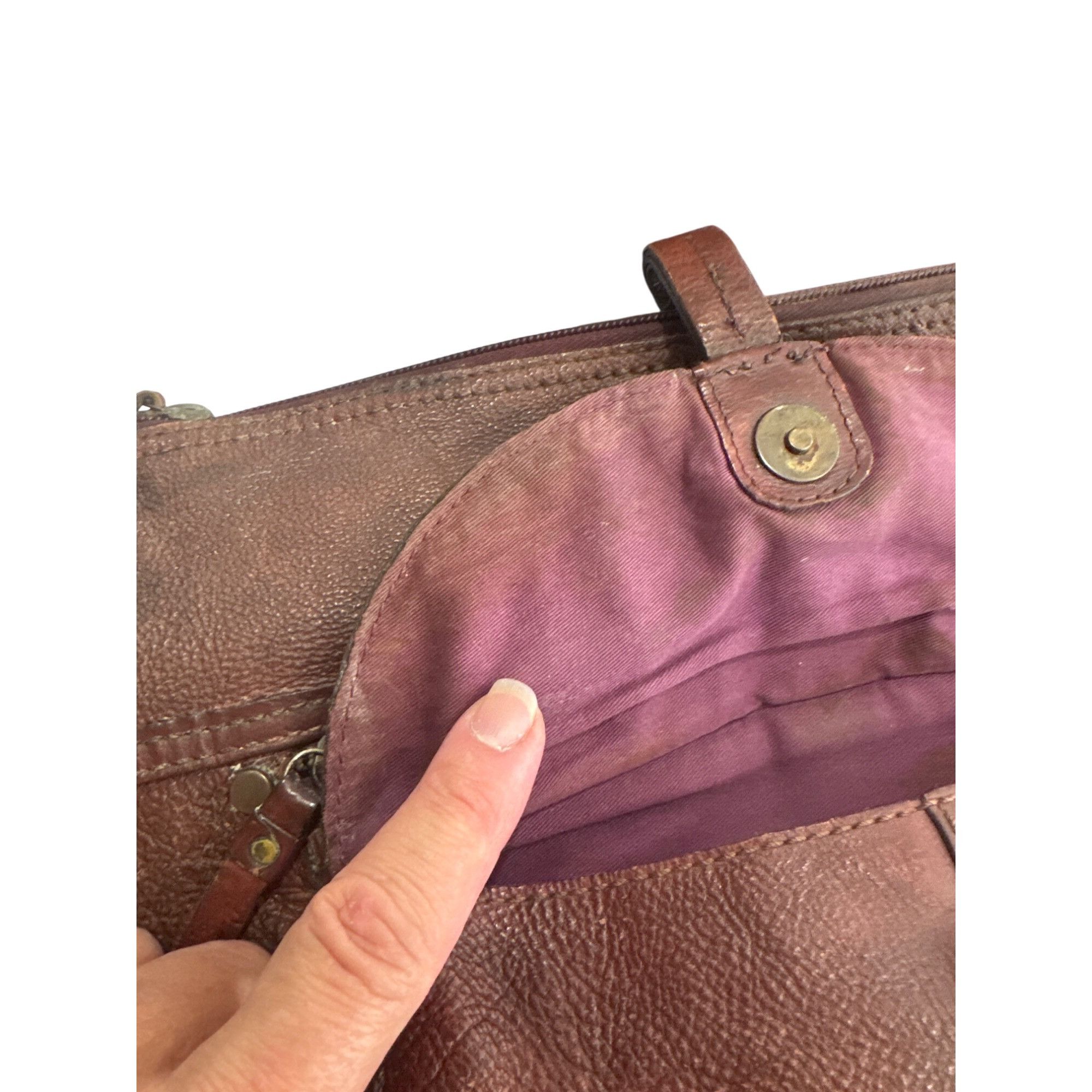 Fossil Fossil Womens Brown Leather Vintage Crossbody Handbag SKU 86 Size ONE SIZE - 18 Thumbnail