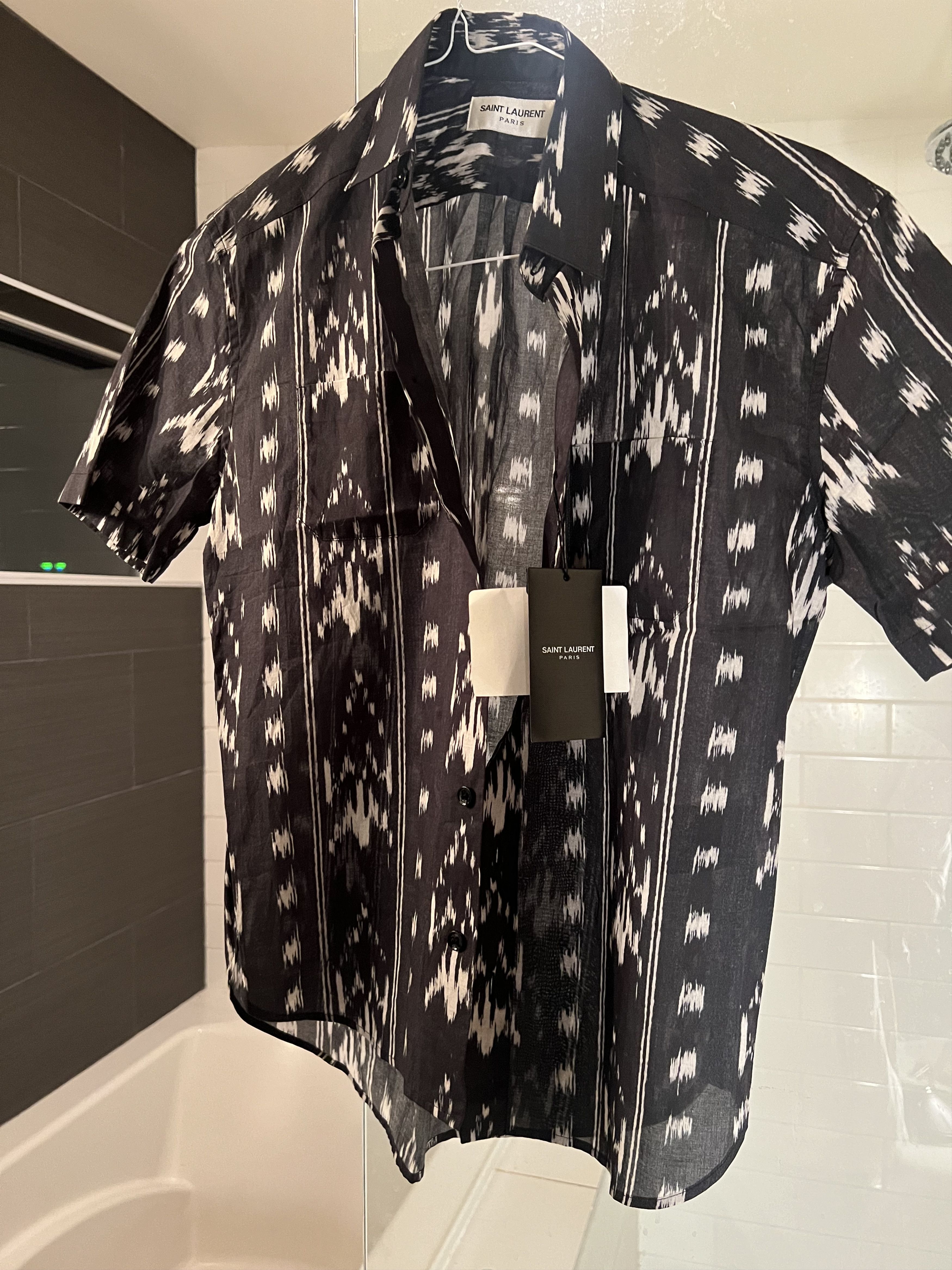 Saint Laurent Paris Pattern Short Sleeve - sz 37 Size US XS / EU 42 / 0 - 1 Thumbnail