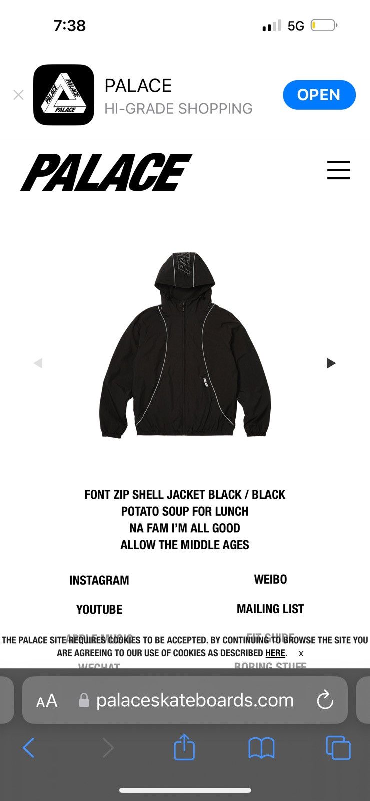 Palace Shell Jacket | Grailed