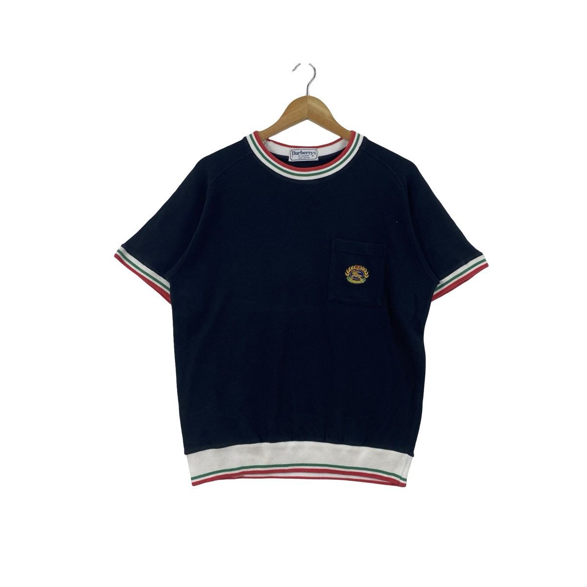 Burberry Vintage BURBERRYS Pocket T-Shirt Sweatshirt Top with Striped Size US L / EU 52-54 / 3 - 1 Thumbnail
