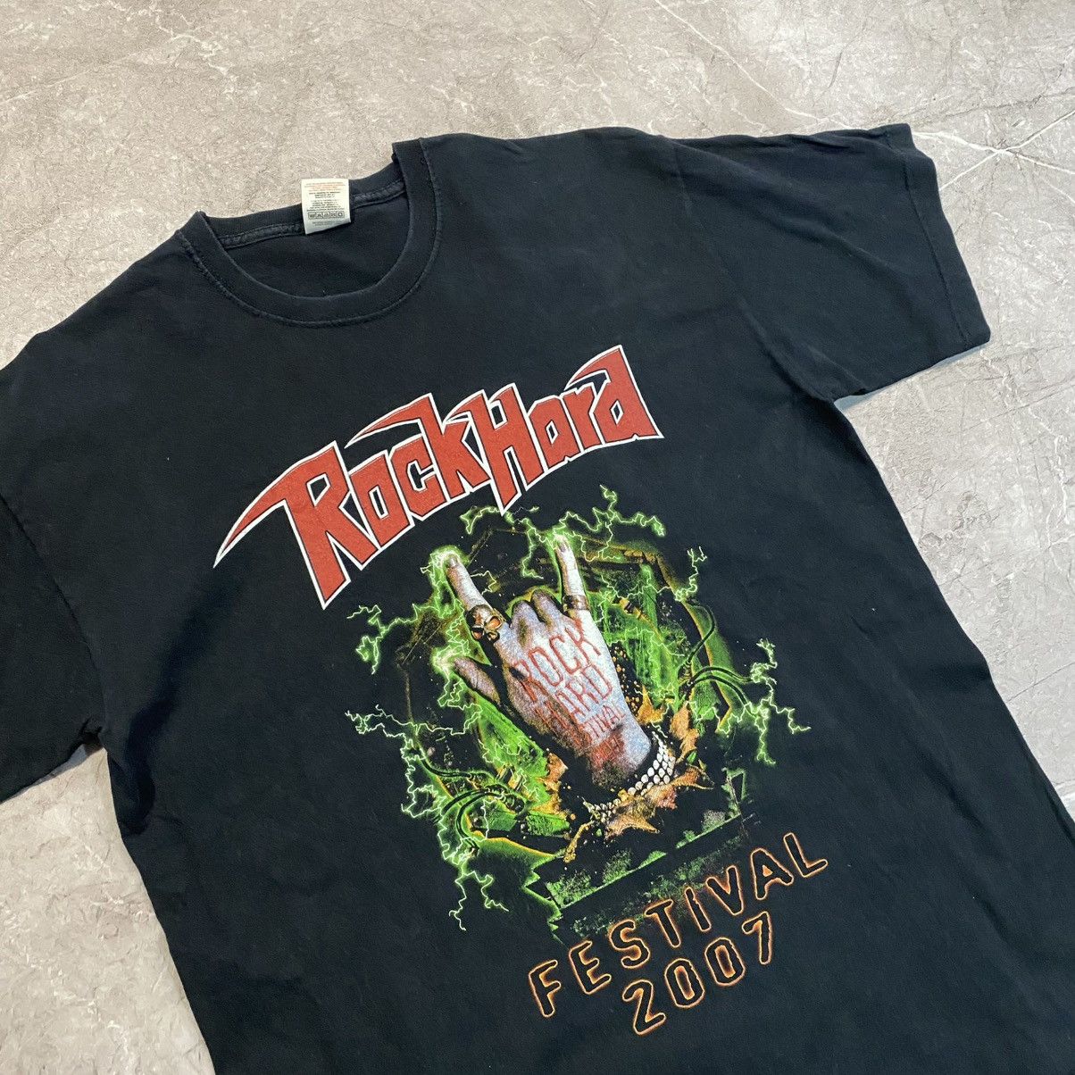 Band Tees × Vintage VINTAGE ROCK HARD TEE BIG LOGO FESTIVAL 2007 Size US M / EU 48-50 / 2 - 3 Thumbnail