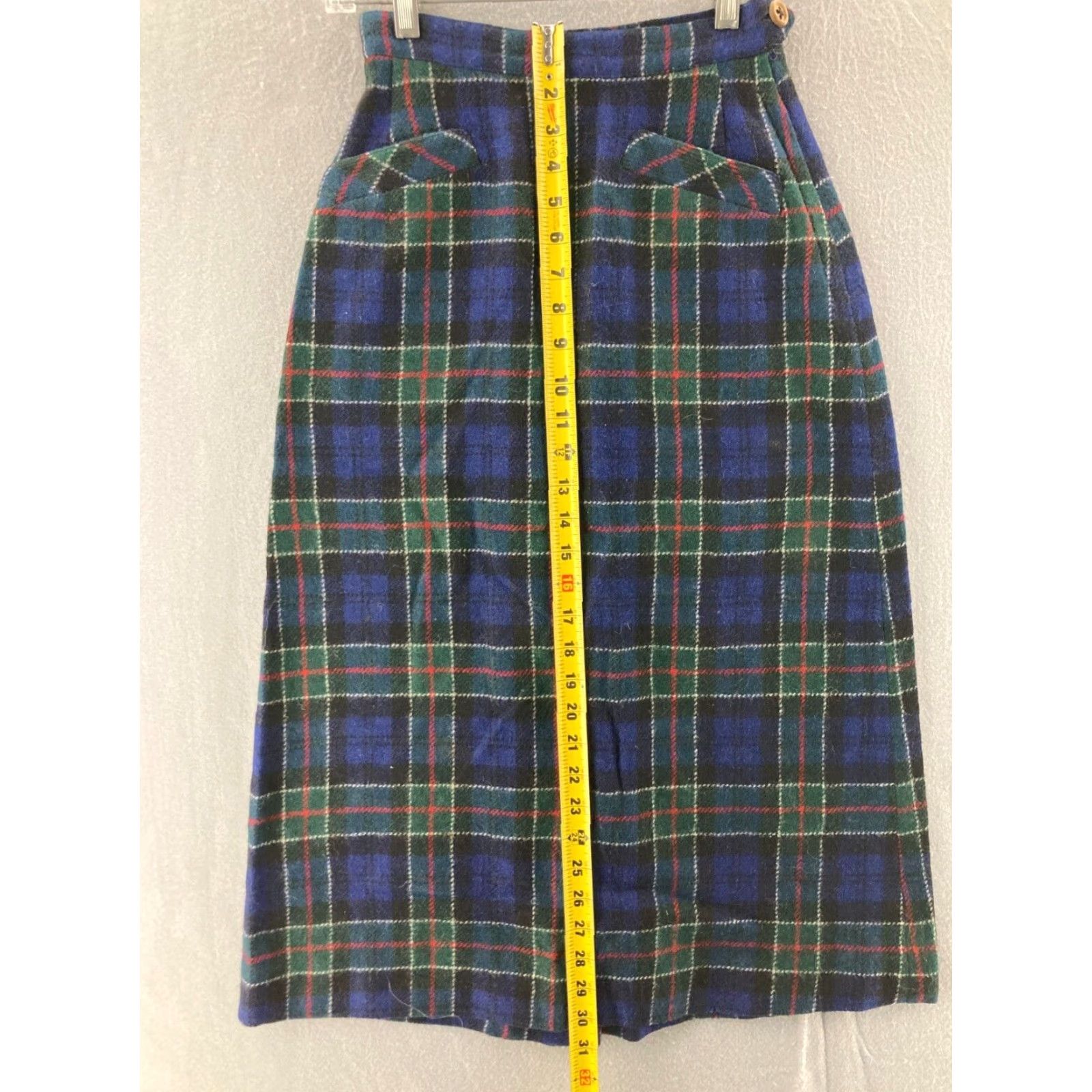 Vintage VINTAGE BerRerTex 70s Tartan Plaid Wool Skirt XS Women Midi A-Line Red 70s Theme, High Rise, Regular Size Skirt Size 26" / US 2 / IT 38 - 4 Thumbnail