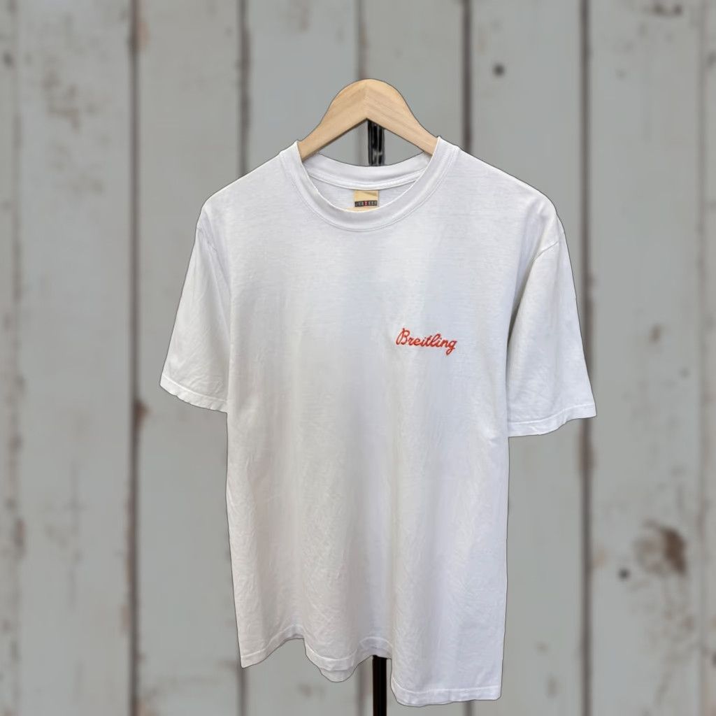 Jerzees VINTAGE Breitling Emergency Swiss Switzerland T-Shirt Size L White 90s Mens Shirt Size US L / EU 52-54 / 3 - 1 Thumbnail