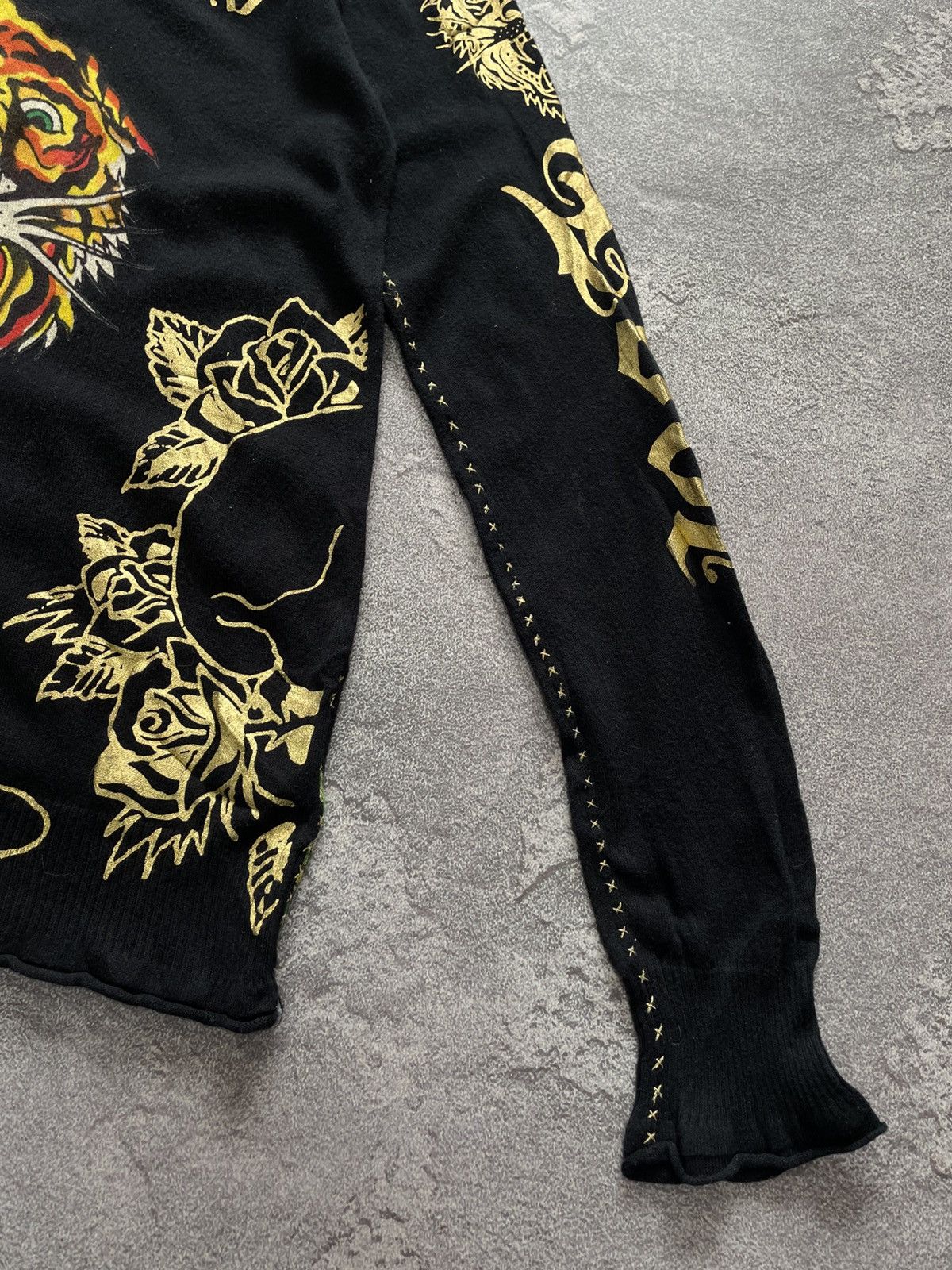 Ed Hardy VTG Ed Hardy Black Roses And Tiger Tattoo Logo Zip Hoodie Size M / US 6-8 / IT 42-44 - 12 Thumbnail