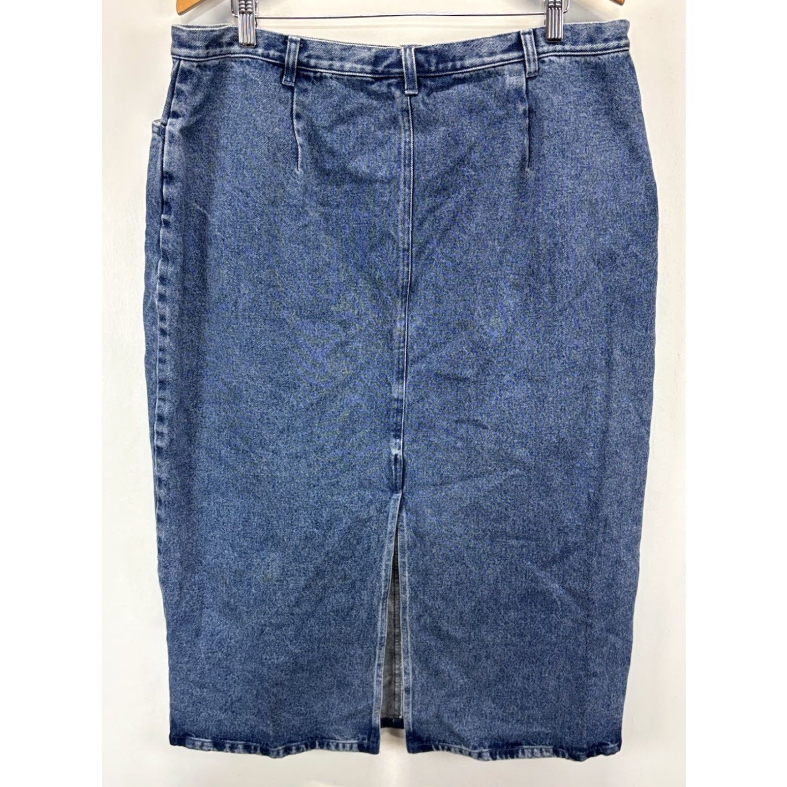 Evan Picone VINTAGE Evan Picone Skirt 18W Plus Blue Denim Maxi Slit 90s Y2K Womens Size 40" / US 18 - 3 Thumbnail