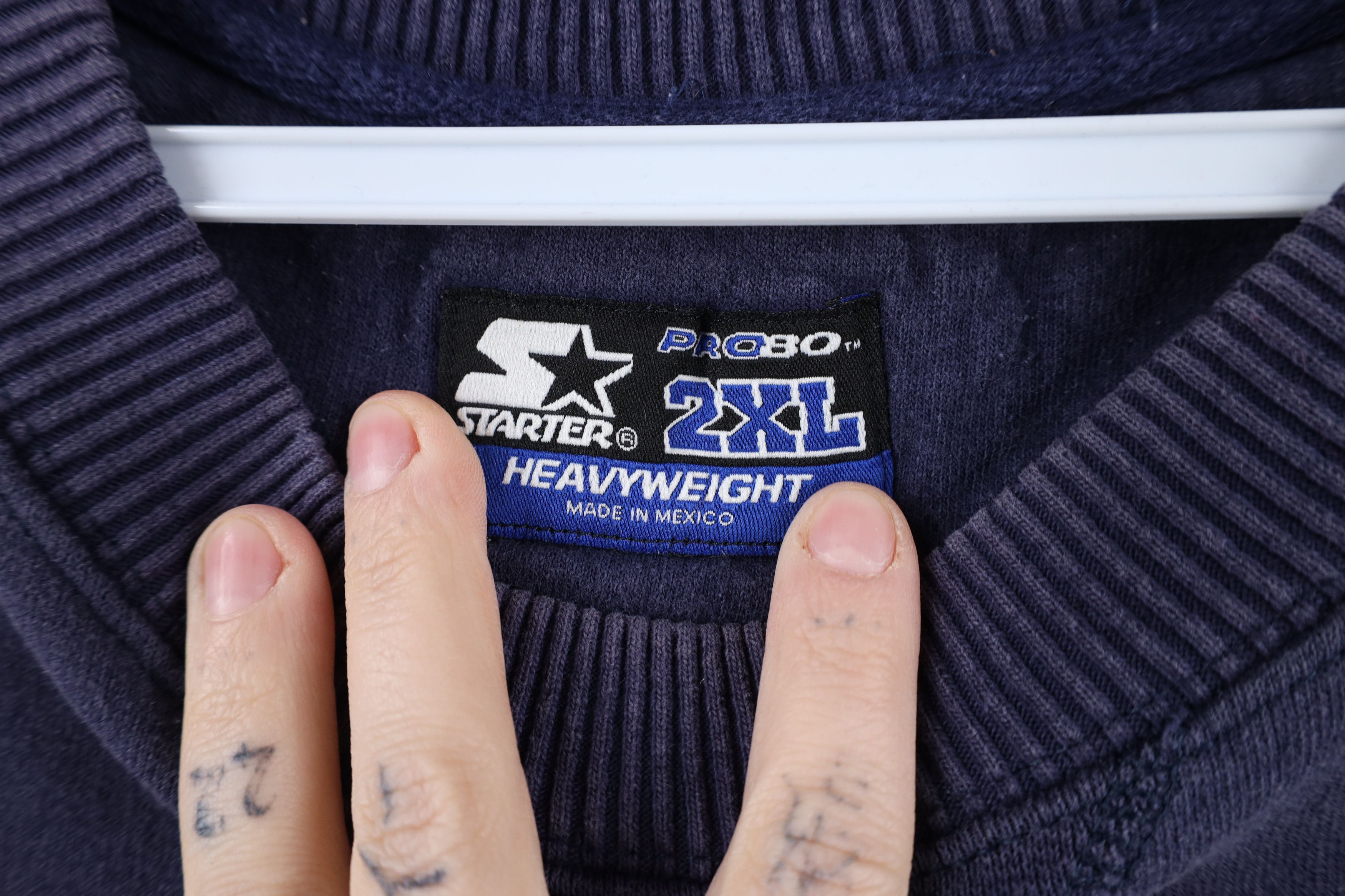 Starter × Vintage Vintage 90s Starter Heavyweight Crewneck Sweatshirt Blue Size US XXL / EU 58 / 5 - 9 Thumbnail