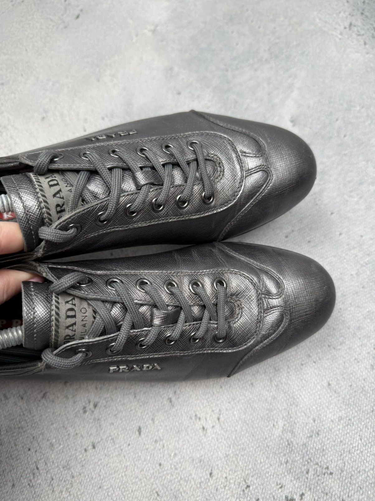Prada Vintage Prada Saffiano Leather Low Top Sneakers Rare 00s y2k Size US 8 / IT 38 - 15 Thumbnail